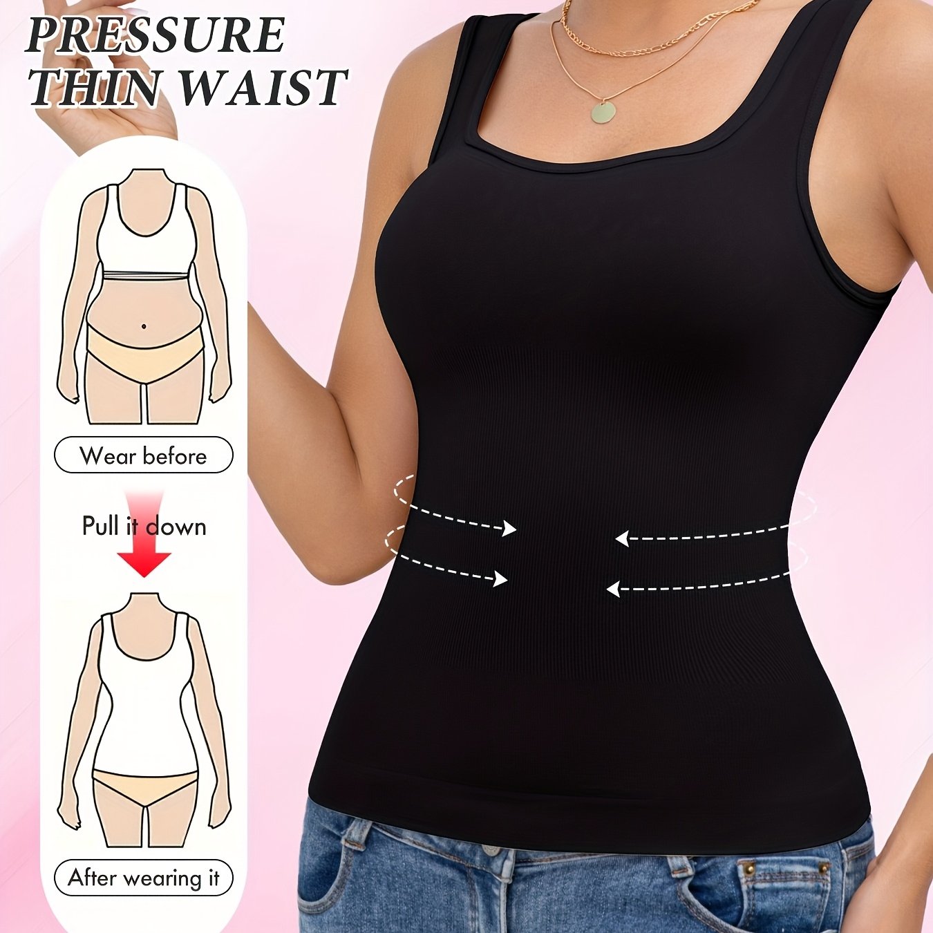 Women' Tummy Control Vest, Sleeveless Waist Trainer Shapewear Top For Body Sculpting And Waist Shaping