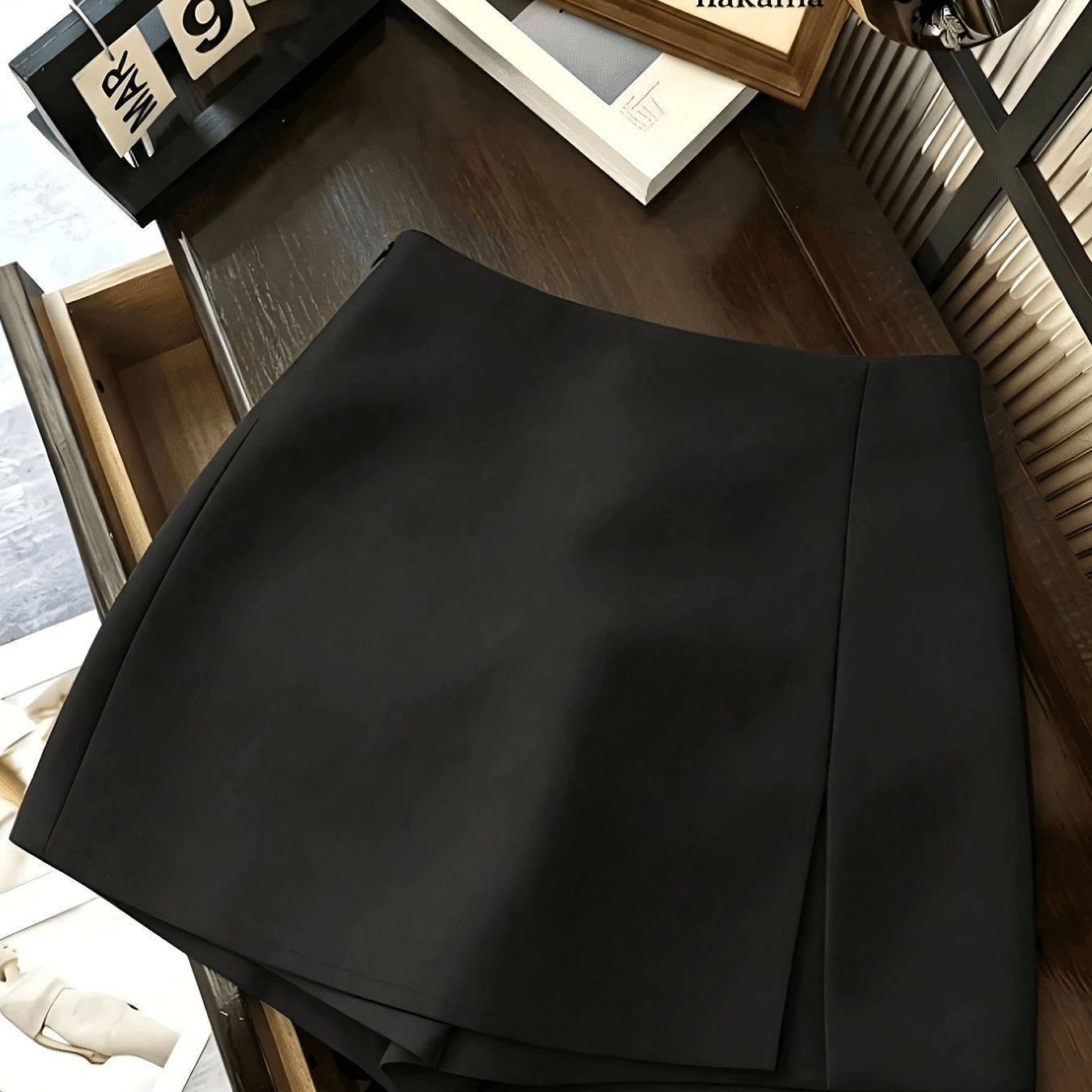 TEMU High-waist Slit Women's Shorts Skirt, Fashion Slim Casual Commuter Style, Soft Textured Fabric, Anti-flash Safety Shorts, Spring Summer