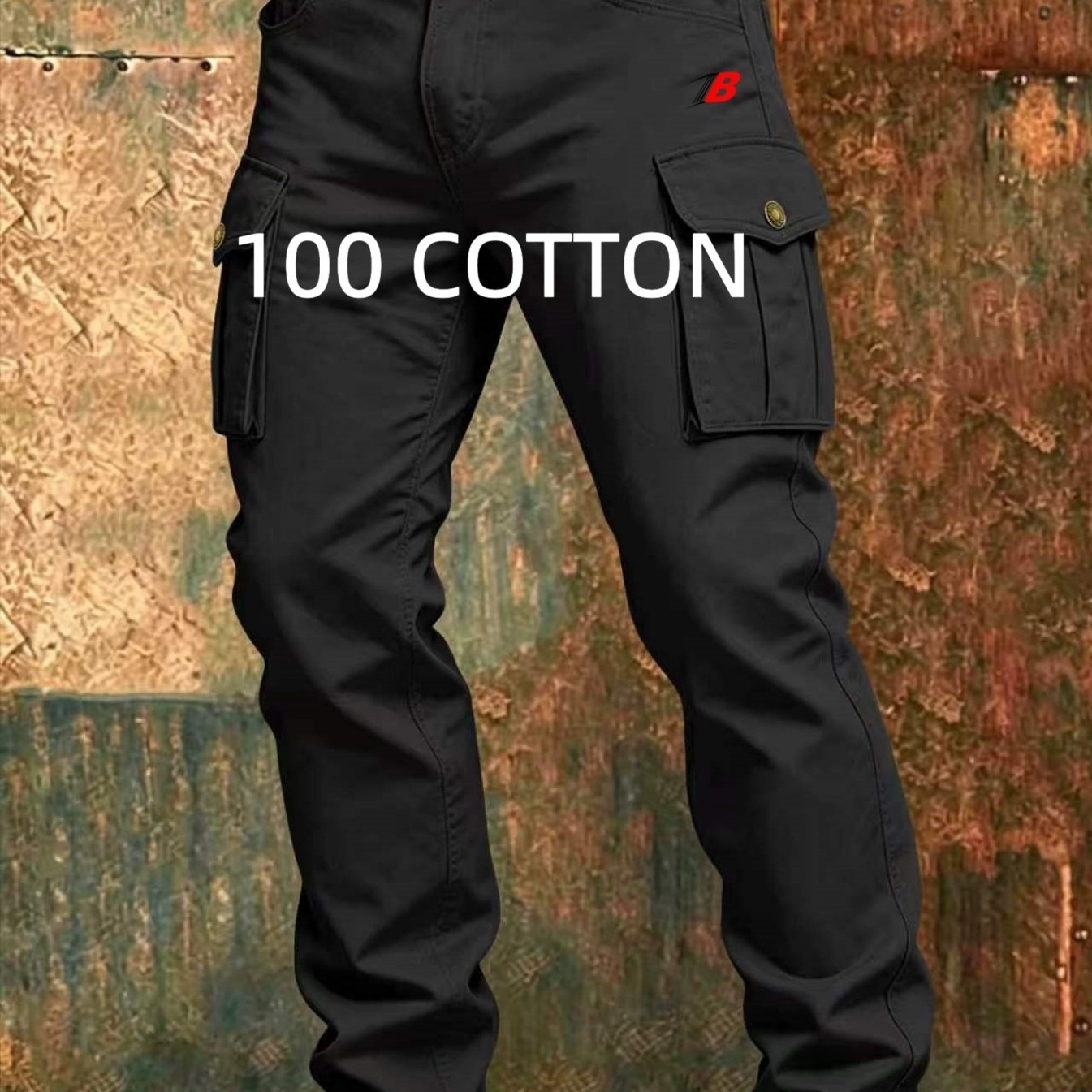 TEMU Ganzjahres-Cargohose für Herren, 100% Baumwolle. . Lässige, sportliche Cargohose. Geeignet für verschiedene Wander, Outdoor-Sportarten und