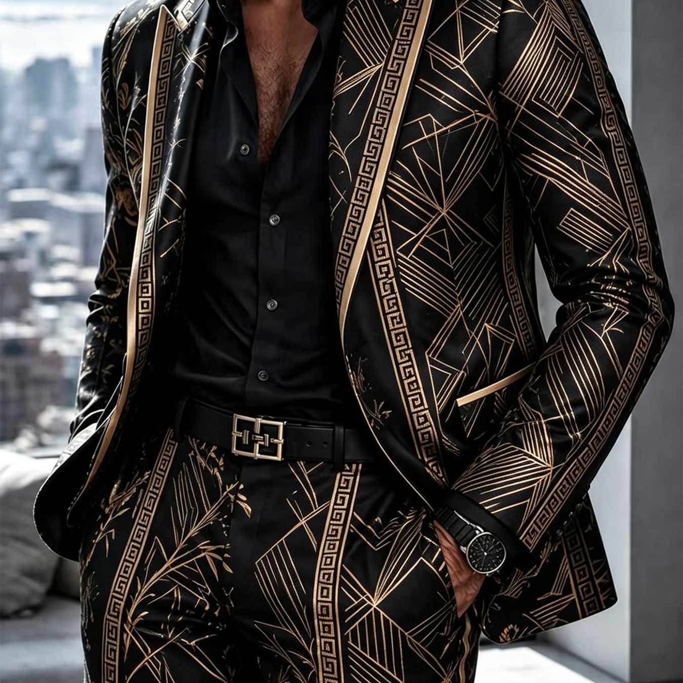 Men's Casual Single-button Suit Set Suitable For Regular Fit Ideal For Casual And Semi-formal Occasions Stylish For Everyday Streetwear Suit Perfect For Fashion