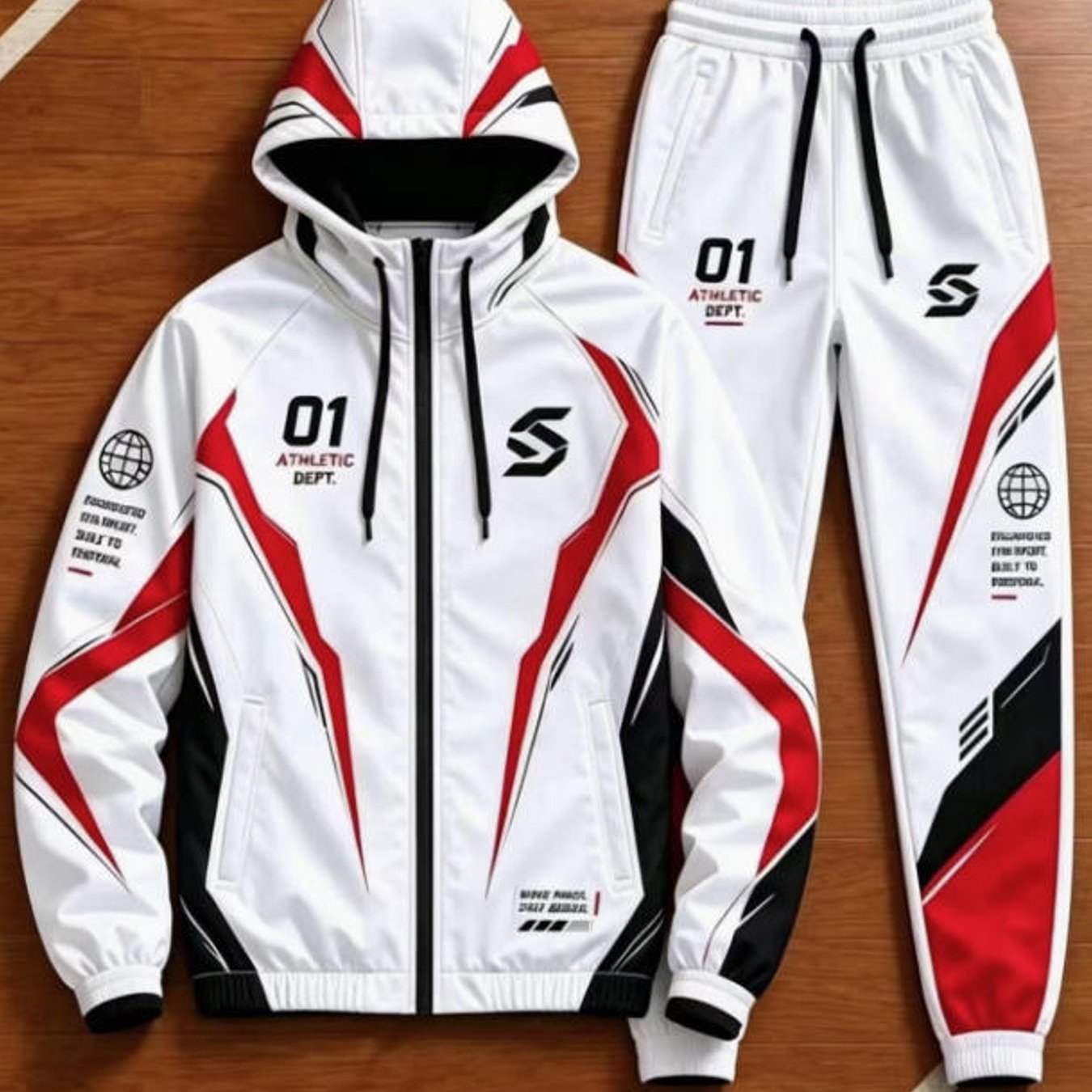 Image of Men's Fashion Casual Trendy Graphic Tracksuit With 01 Striped Geometric Pattern Adult Men Sportswear Holiday Gift Daily Wear, Plus Size