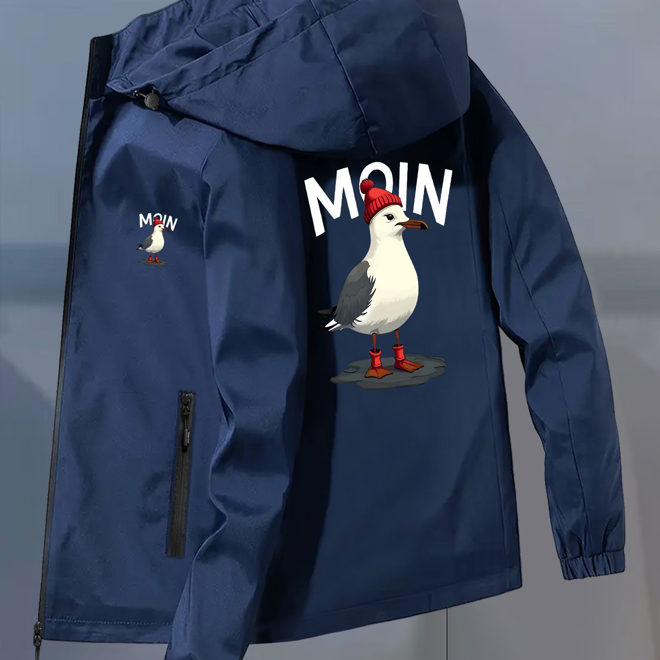 E-shop Jacke im neuen Stil mit Möwenmuster für Herren Damen, atmungsaktive Outdoor-Bergsteigerbekleidung, Paar-Stil für Outdoor- Heimgebrauch