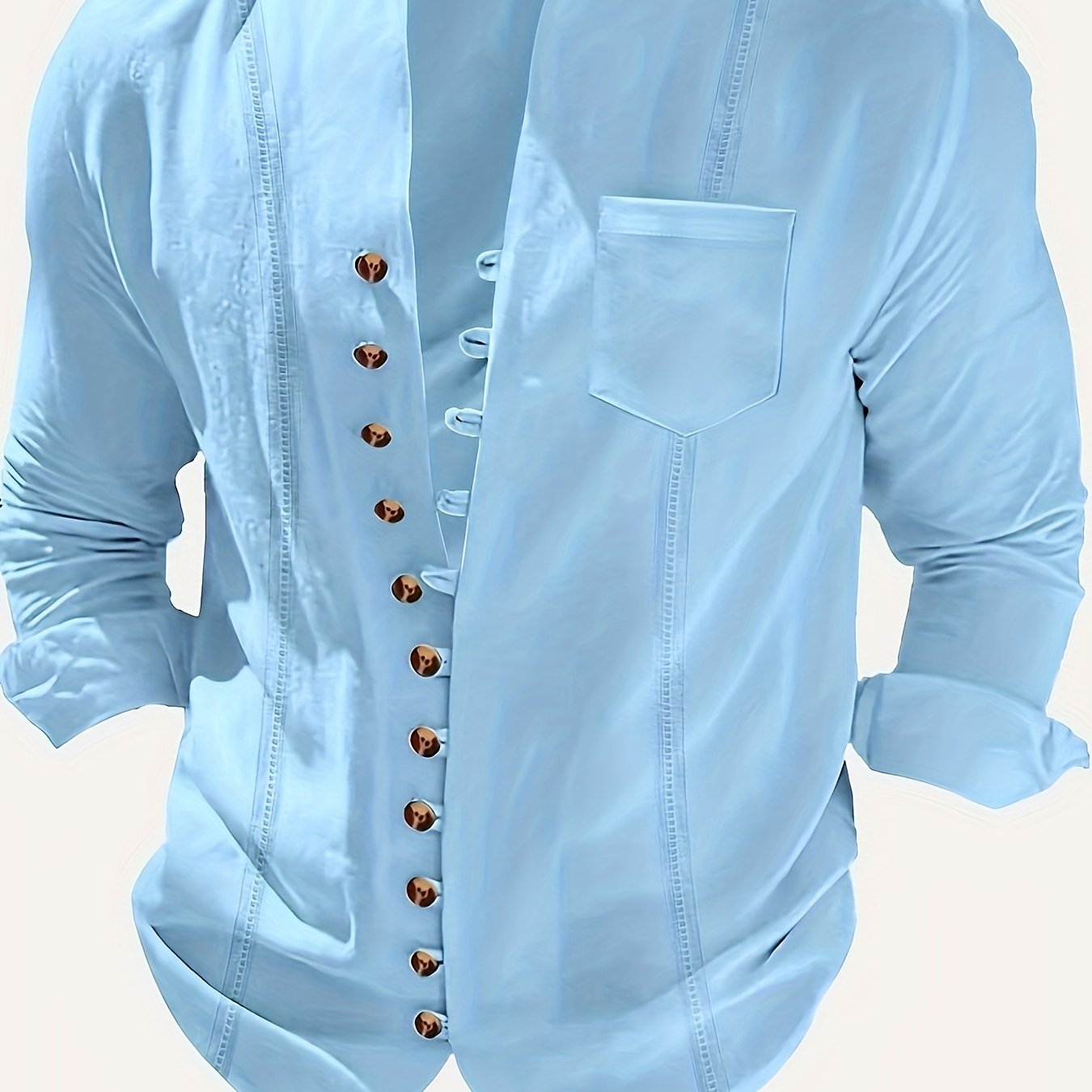 Image of Autumn Trendy Men's Vintage Casual Loose Long-sleeve Shirt