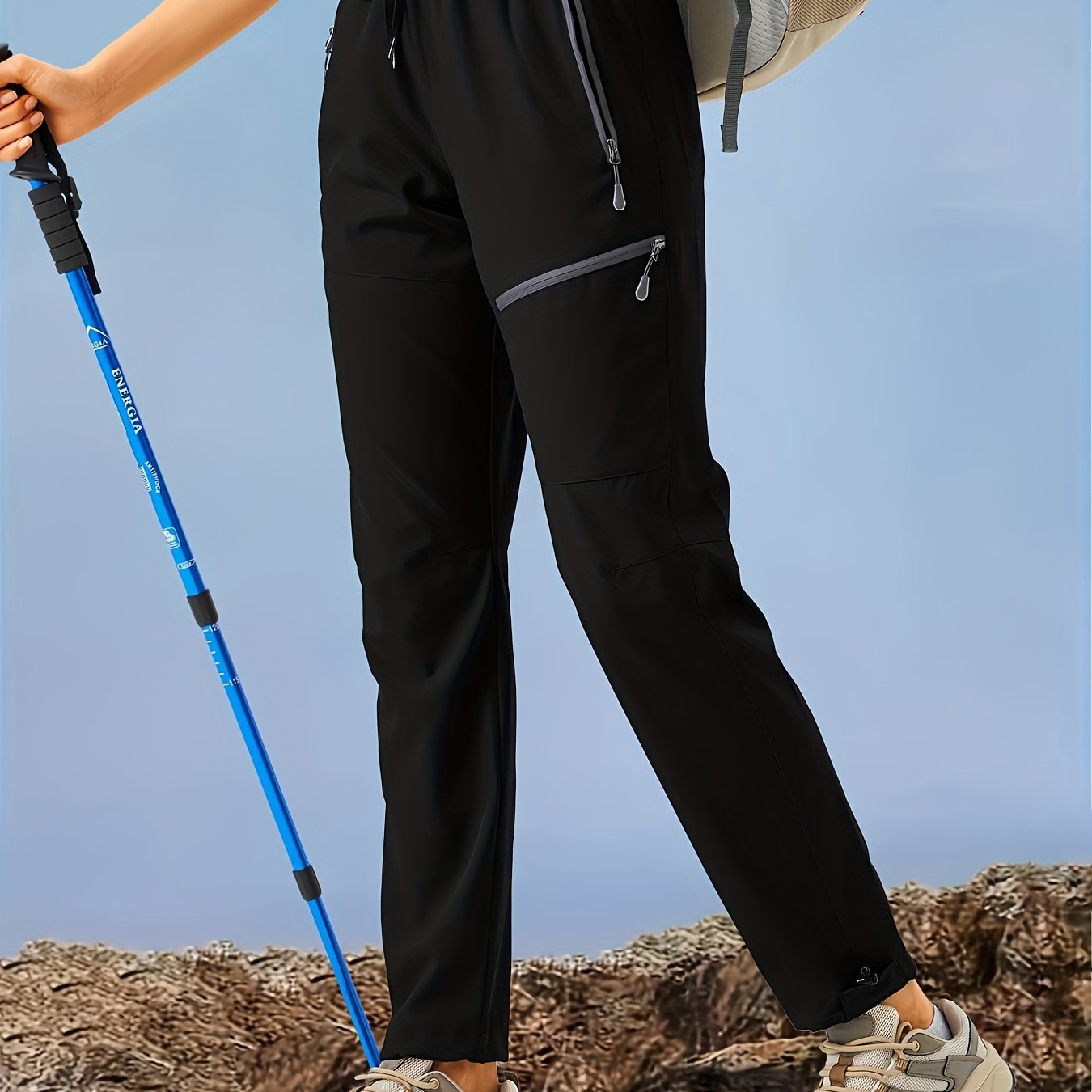 Image of Zuty Women's Lightweight Quick-dry High Quality Hiking Pants With Elastic Waist & Multiple Pockets - Outdoor Sports & Casual Wear, Machine Washable