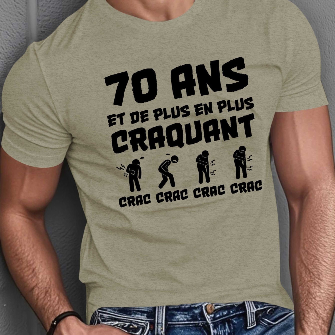 TEMU T-shirt Manches Courtes pour Hommes de 70 Ans - Haut d'Été