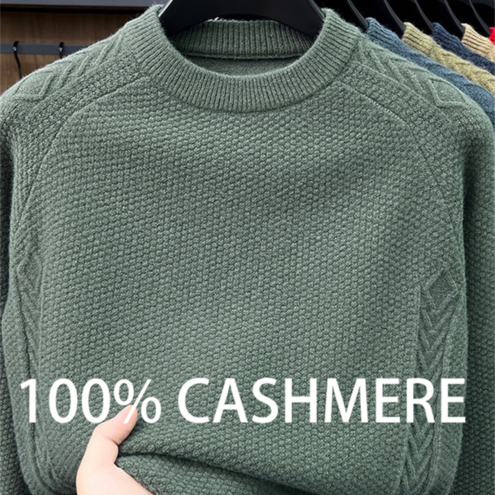 TEMU Zbzp Autumn Winter Knit 3d Solid Round Neck Sweater, Basic Knit Pullover Shirt Men's Fashion Knit Top Long Sleeve Zyr