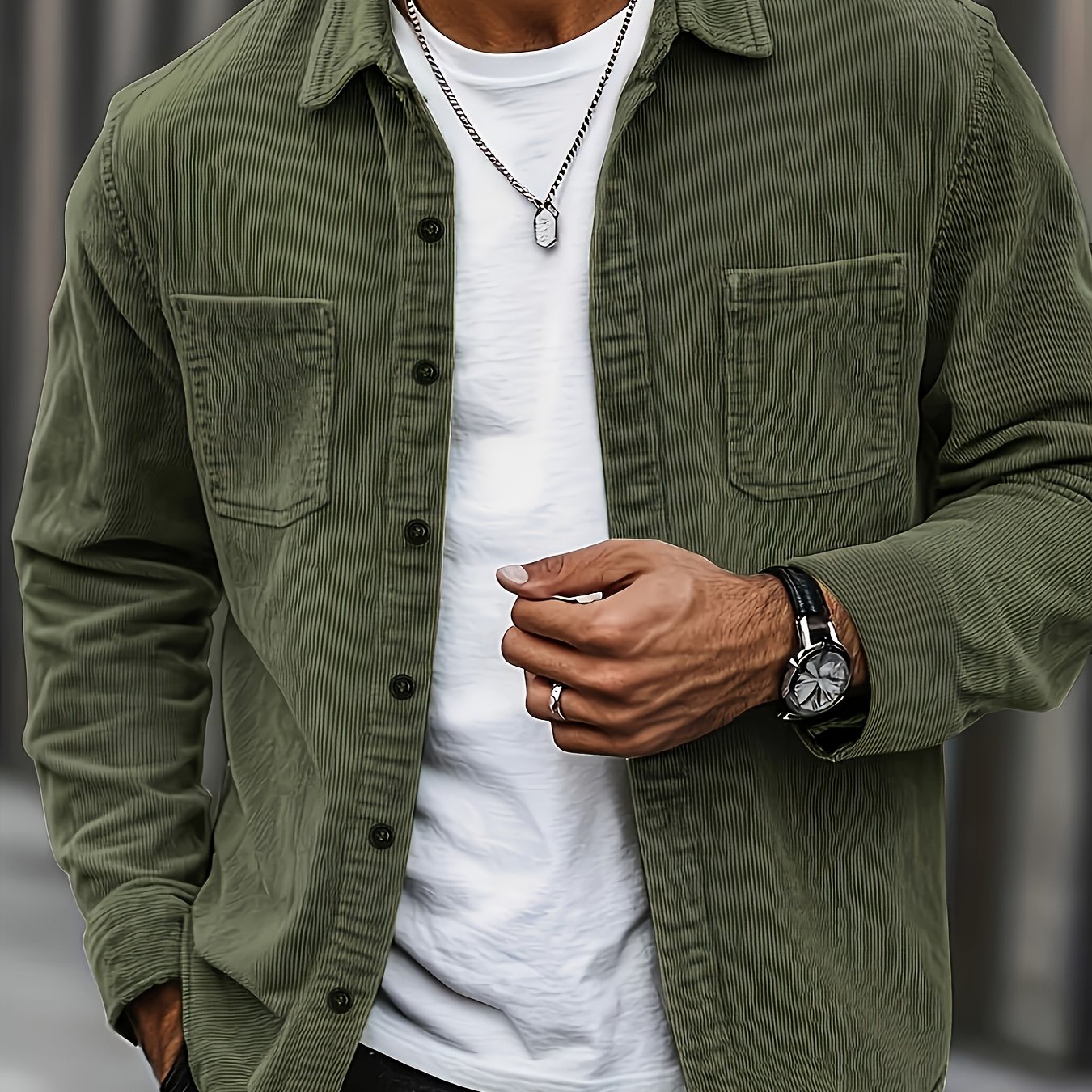 TEMU [shule Water Obm] Men's Fashion Gentleman Casual Top, Men-adult-universal-student-couple-casual-outdoor-street-teenager=versatile Elastic Rope -