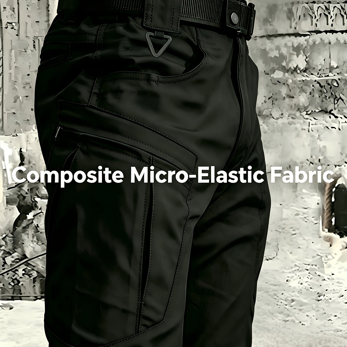 TEMU Thrimbor Men's Tactical Cargo Pants With Multi-pocket & Semi-elastic Waistband - Lightweight Breathable Composite Micro-stretch Fabric Suitable