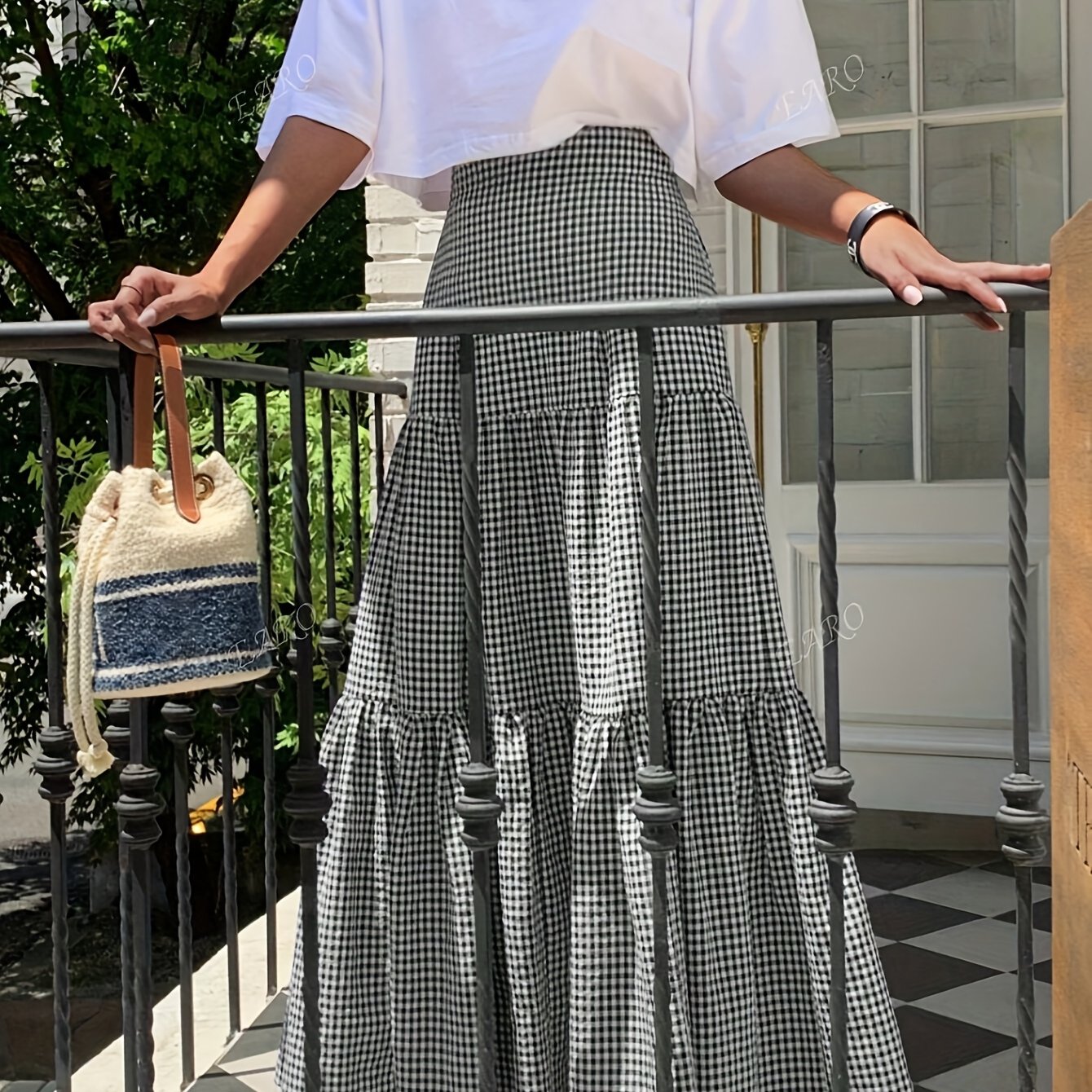 TEMU Skirt Features A , Suitable For Various Everyday Occasions, Embodying A Vintage French Style. It Has A High-waisted Silhouette With An Elastic