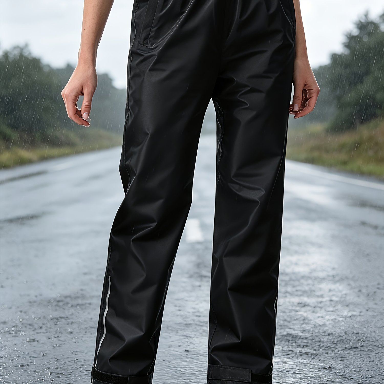 TEMU Women's Rain Pants, Lightweight High Quality Windproof Rain Over Pants For Outdoor, Hiking, Fishing