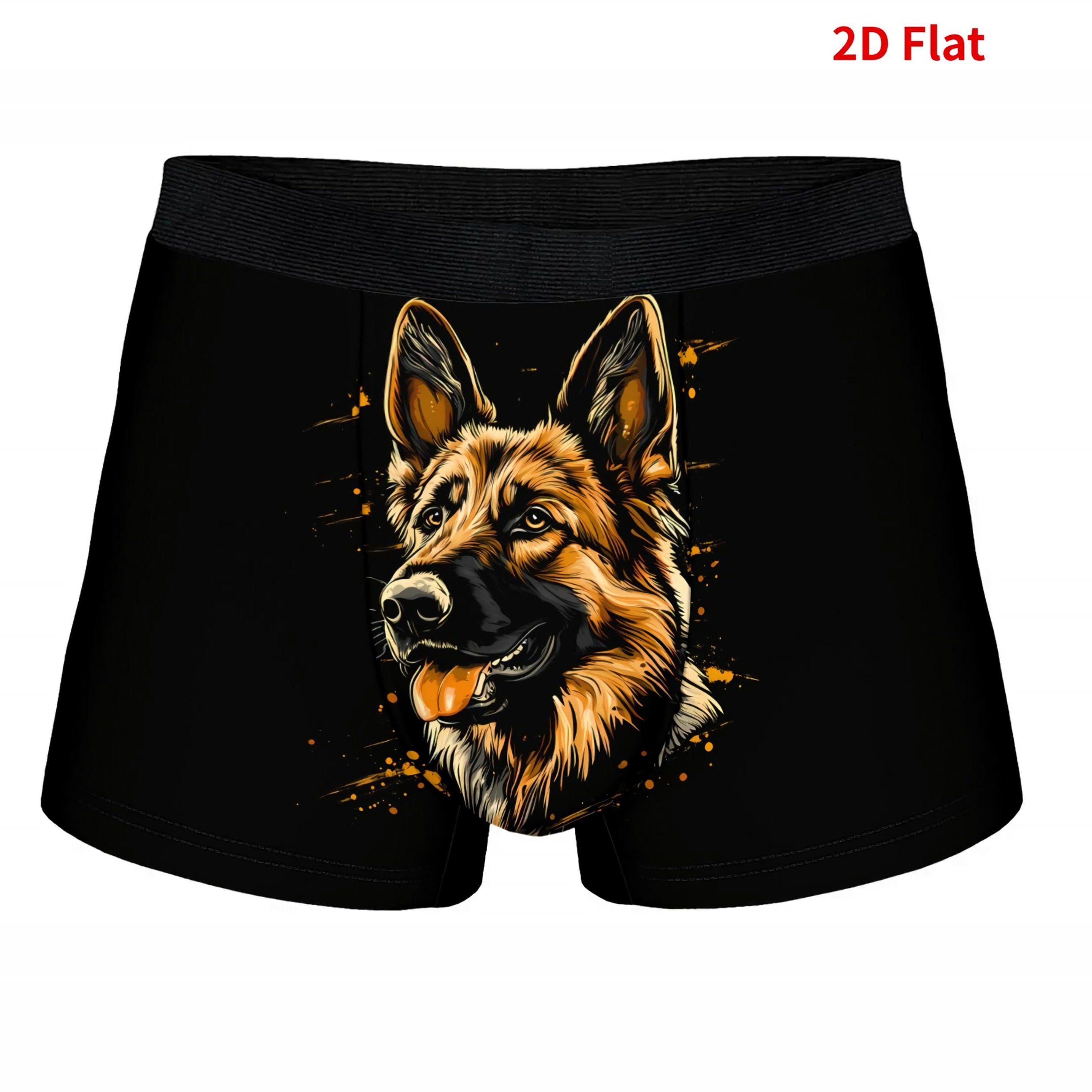 TEMU German Shepherd Dog Unique Underwear Design Comfortable Men's Novelty Boxer Briefs Machine Washable