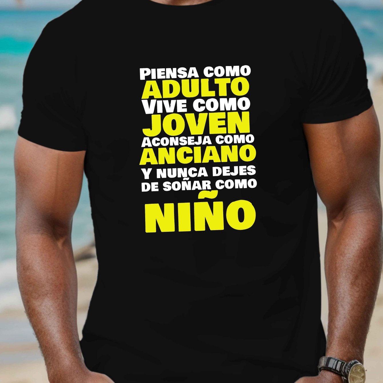 TEMU Camiseta de manga corta para hombre en español , camiseta