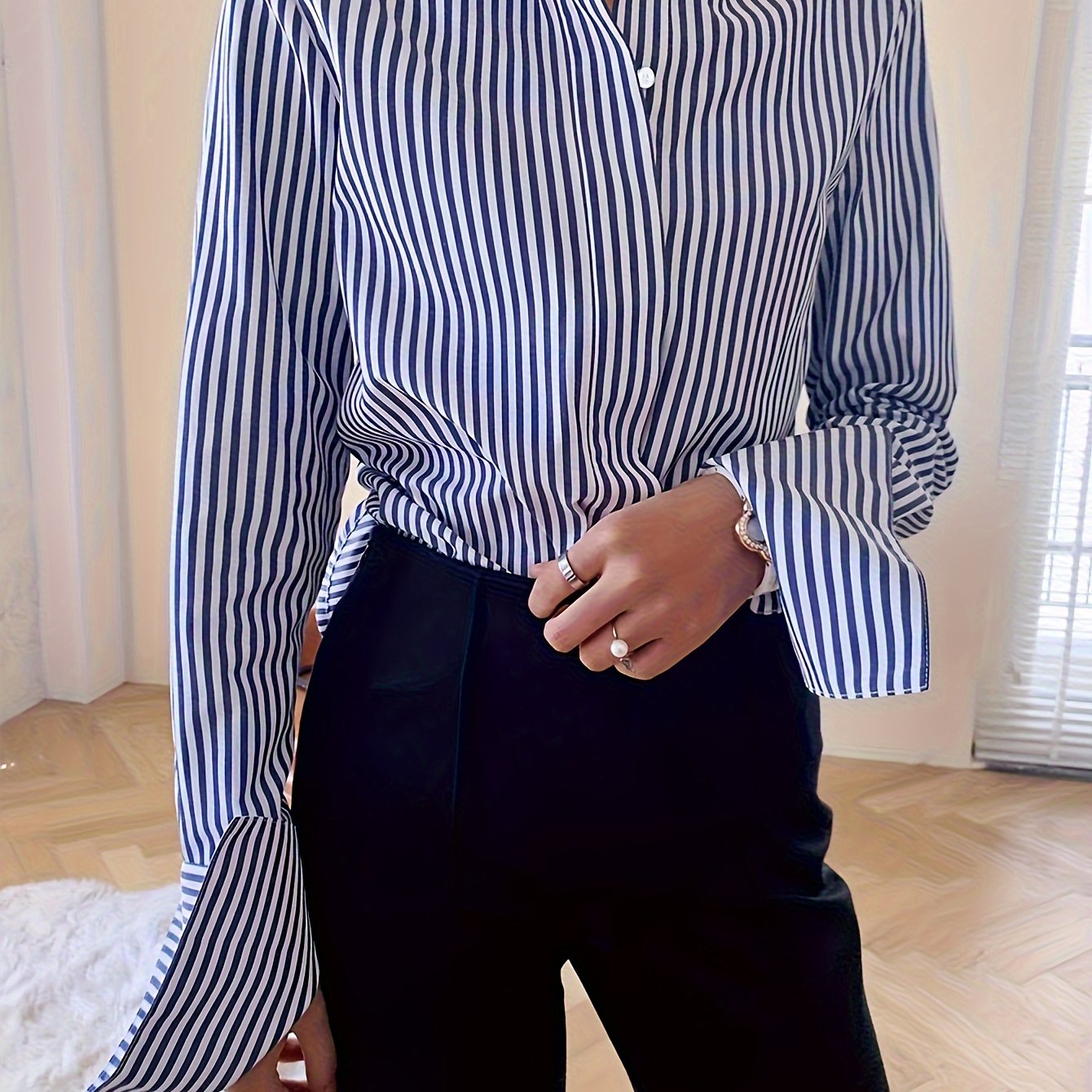 E-shop Damen Langarm-Shirt mit Streifenmuster für Casual-Look