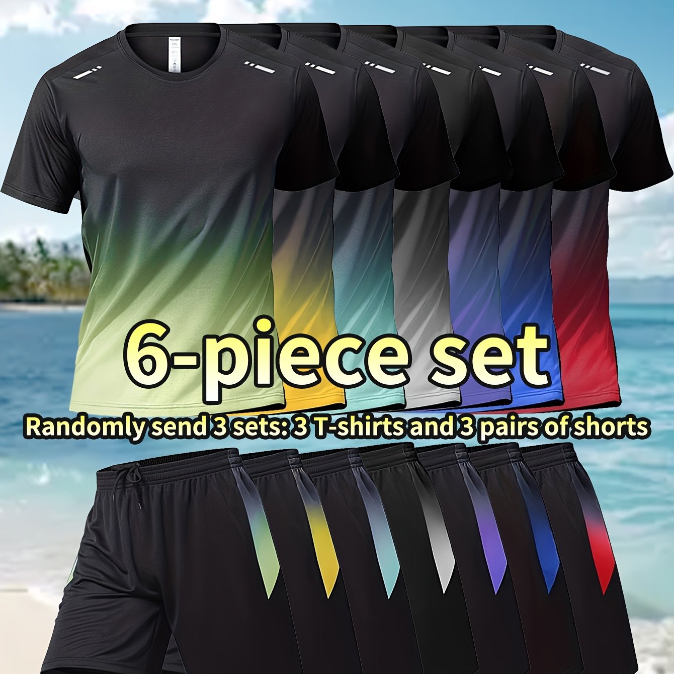 TEMU Color And Style Sent . 6pcs Set Of Men's Sportswear Clothing And Clothing Set, With Zipper And Drawstring Pockets. Casual Sportswear In Multiple