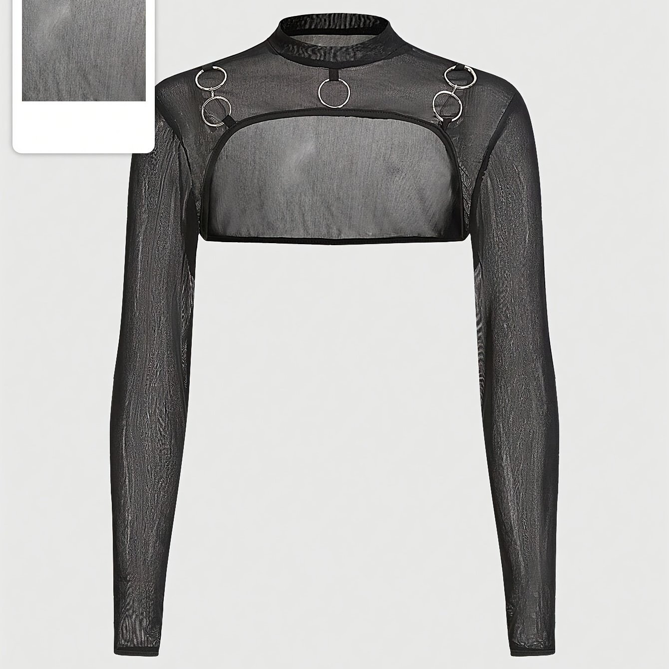 Decorated Mesh Short Jacket Top