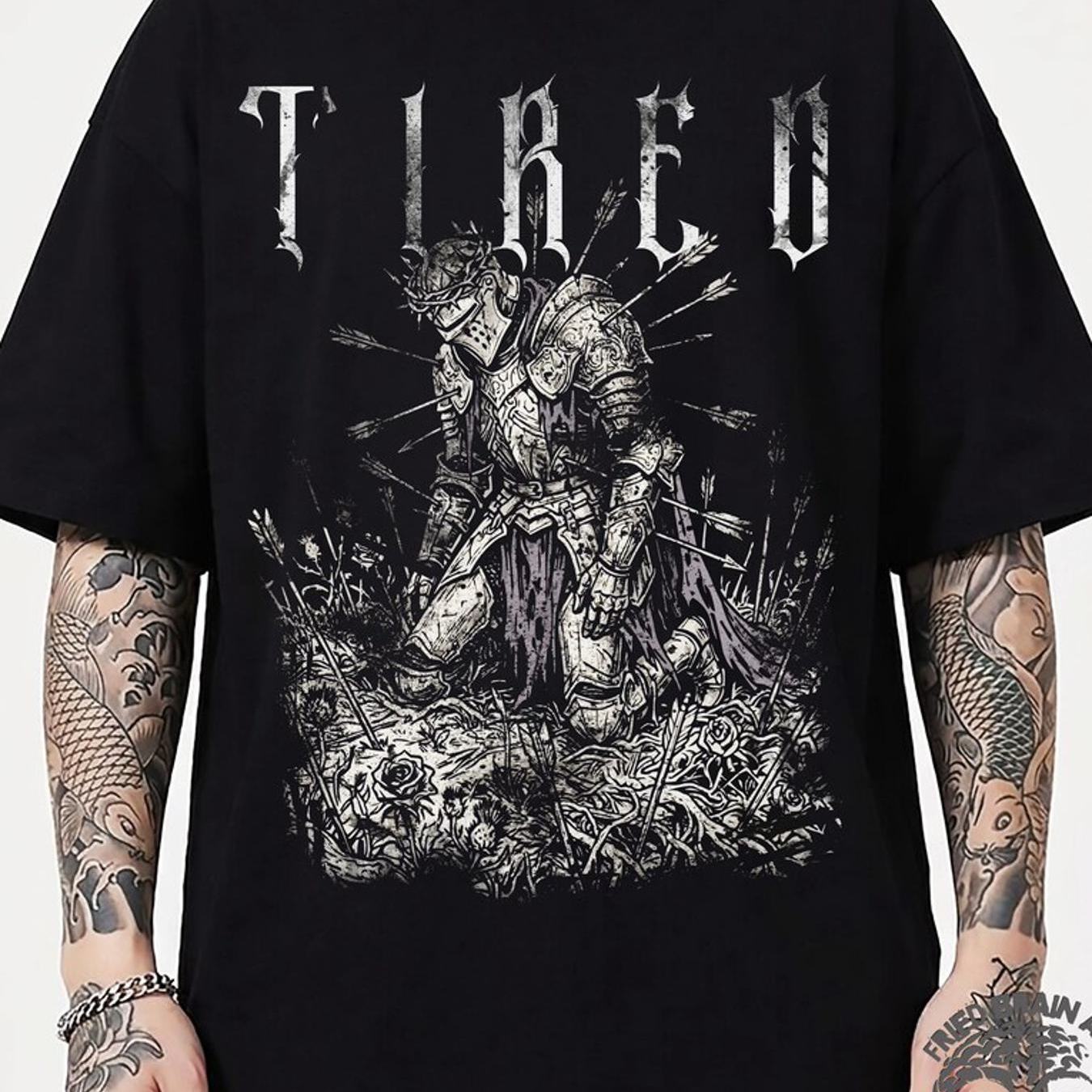 Gothic Knight T Shirt Medieval Fantasy, Plus Size