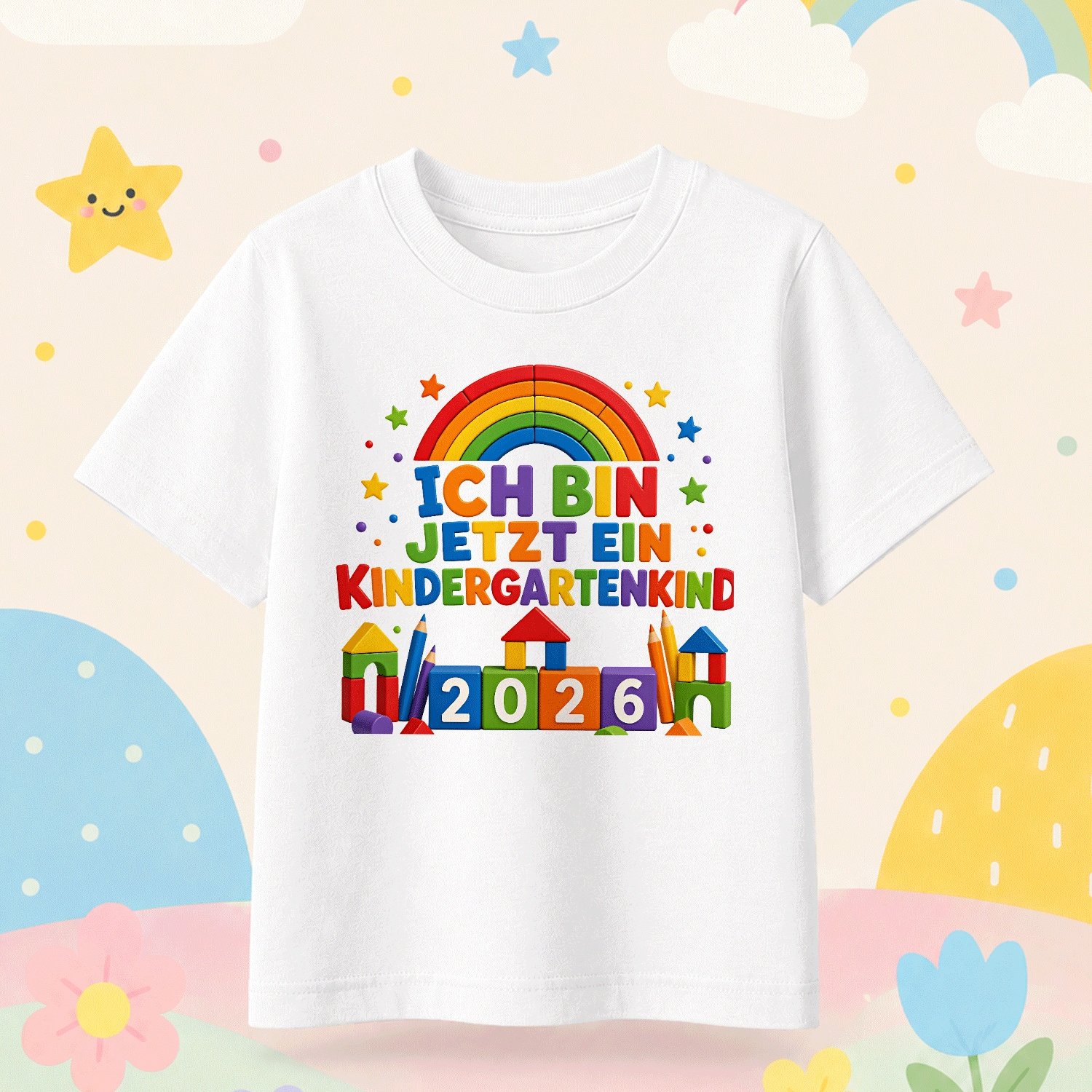 Image of Ich Bin Jetzt Ein Kindergartenkind 2026 Backpack Block Calendar 2026 Families 2026 For Boys Girls Kids Chlidren T-shirt, Kids' Summer Beach Vacation T-shirt- Breathable Boys& Girls Resort Wear