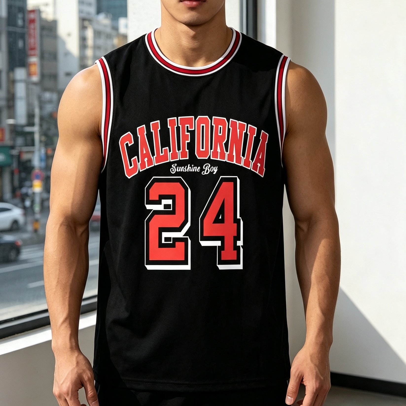 TEMU Men' Casual Spring Summer Sports Vest, Outdoor Basketball Football Athletic Wear, - No Texture