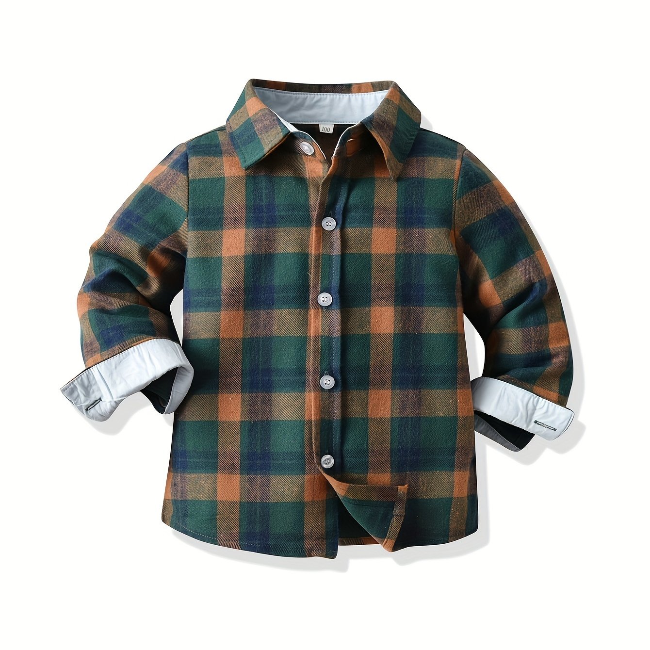 Image of Boys' Long-sleeved Shirt, Small And Medium-sized Spring, Autumn And Winter Color-block Cardigan Top, Dress Base Shirt