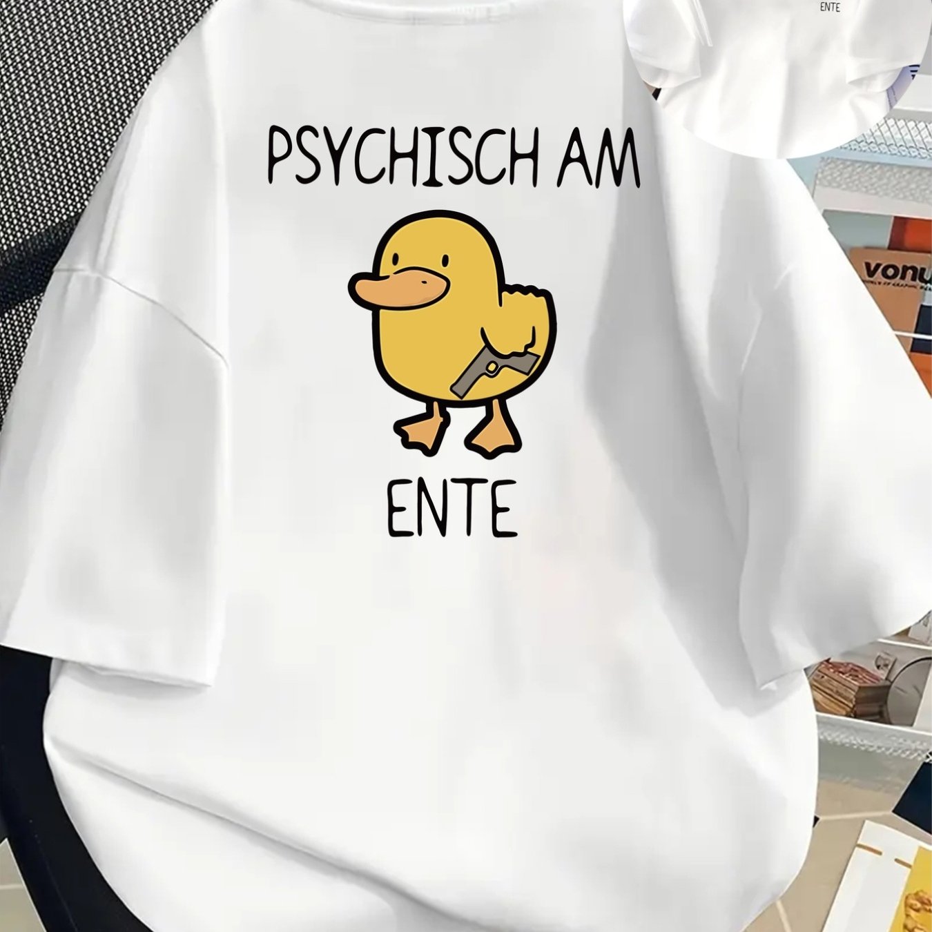 E-shop Psychologische Ente, T-Shirt mit Aufdruck zur psychischen , kurzärmeliges, lässiges Oberteil mit Rundhalsausschnitt für Sommer und Frühling,