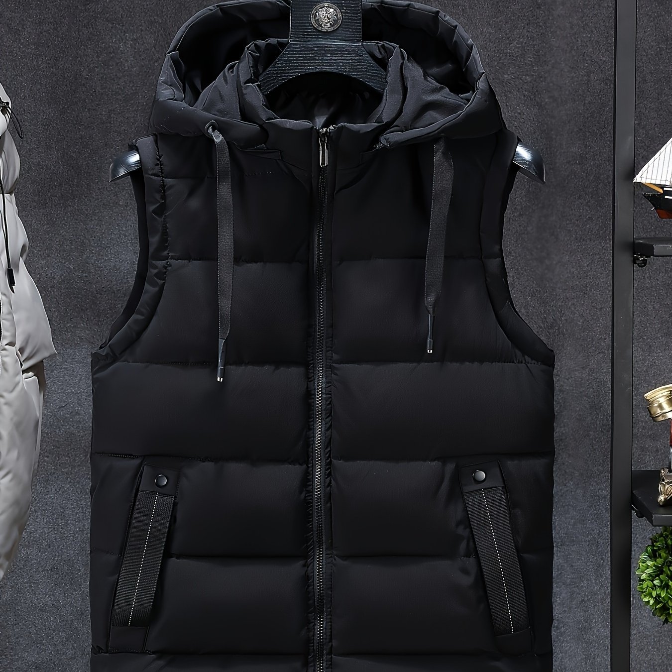 TEMU 2025 Autumn Winter Men's Warm Vest, Men's Plus Size Vest, Fattened And Thickened Men's Waistcoat, Men's Jacket, Men's Vest, , Men's Warm