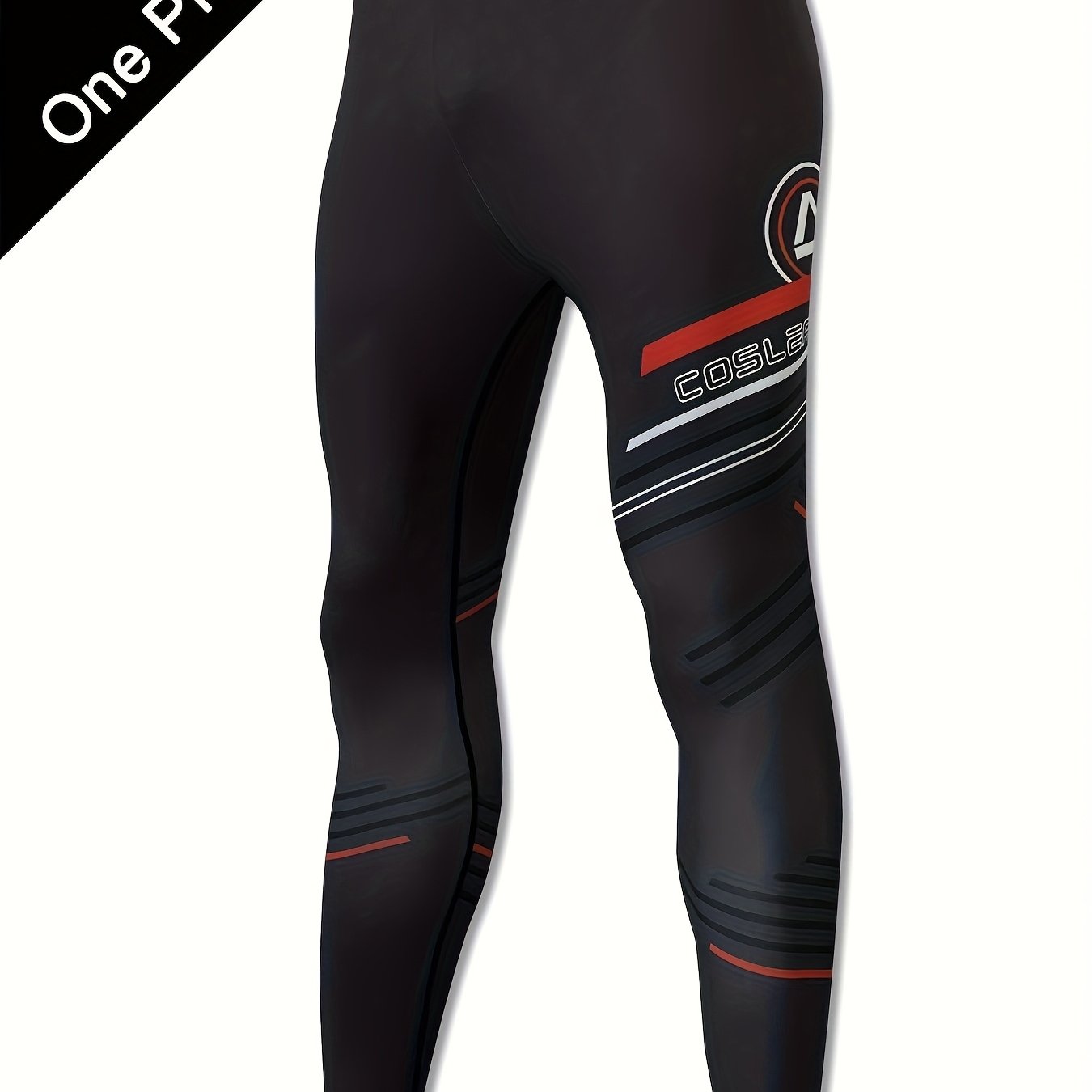 E-shop OBM Herren Kompressions-Fitnesshosen - Feuchtigkeitsableitende Nahtlose Workout-Leggings mit Druckdesign, Hochelastisch für Fitnessstudio Laufen