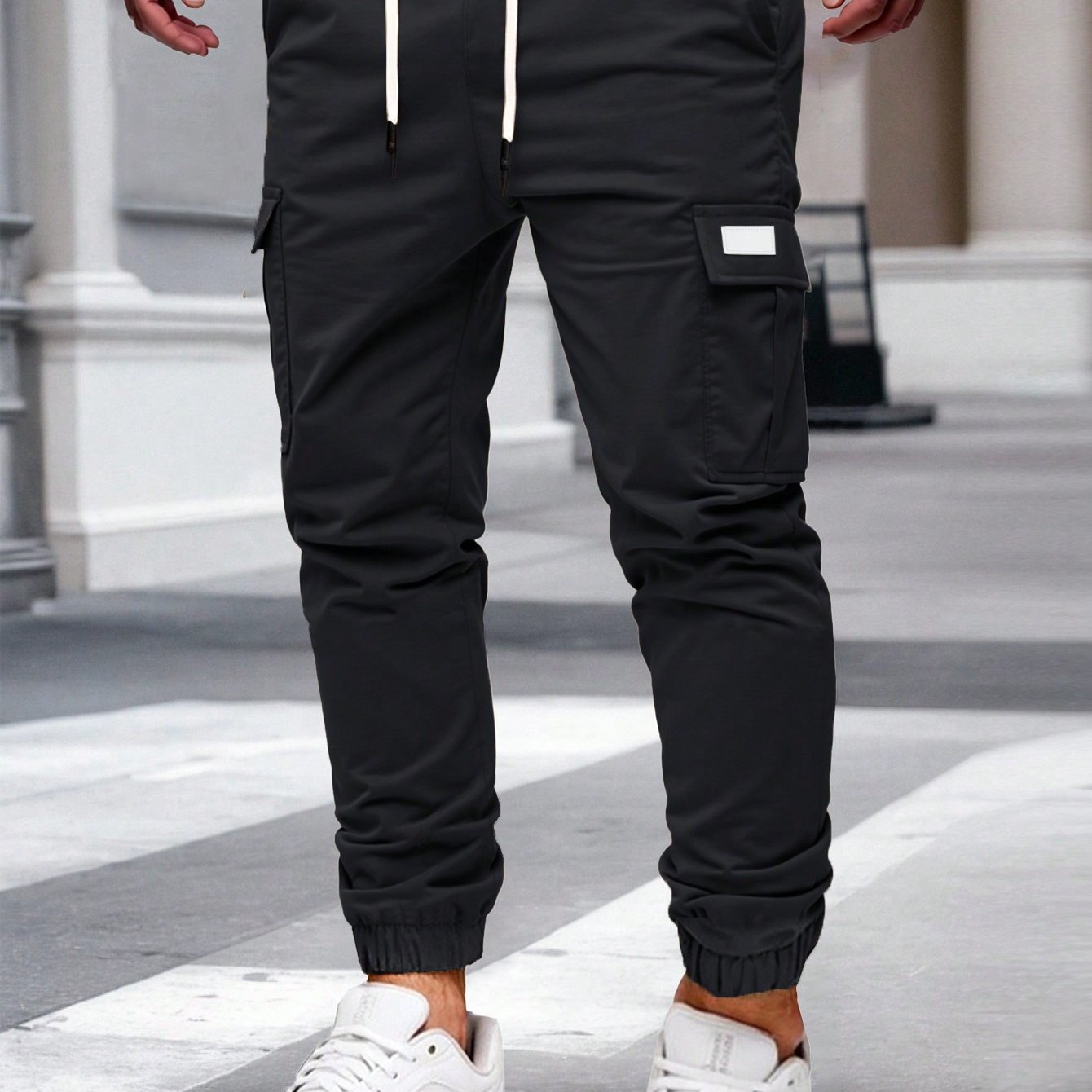 Image of Boy Casual Outdoor Sports Cargo Pants With Pocket, Simple Solid Color Casual Pants Suitable For , Perfect For Outdoor