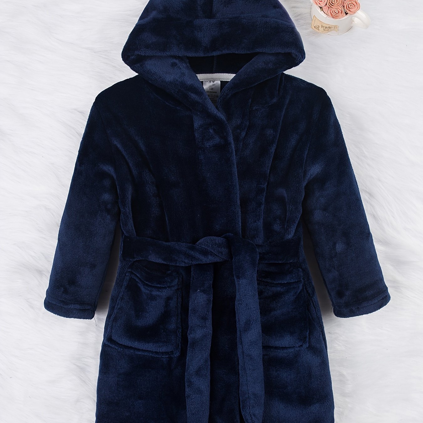 [ Body Label At Bottom Hem Side Seam Or Back Neck] Boys' Bathrobe, Fleece Print Soft Comfortable Party Bathrobe For Girls, Gift For Children Aged 2-11