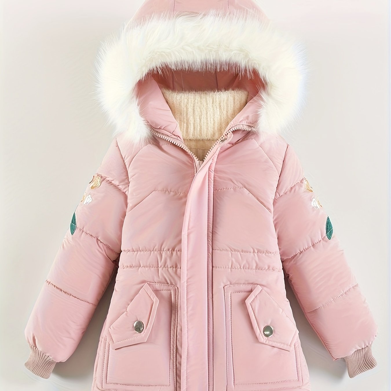 2024 New Children's Clothing Winter Jacket For Girls Thicken Girls Winter Coat Hooded Velour Winter Girls Jackets 3-7y