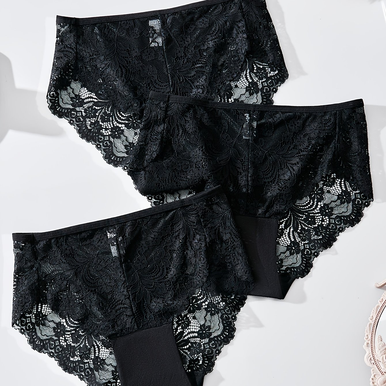 3pcs Women's High-waist Plus Size Mature Skin-friendly Size Triangle Panties