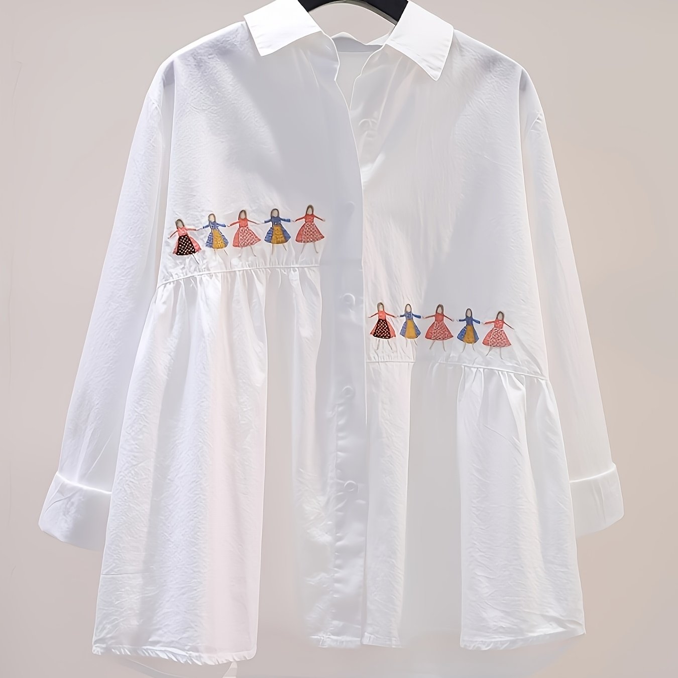 TEMU Camicia da Donna con Cartone Animato, Blusa a Maniche Lunghe Stile , Top Base Compatibile con Tutte le