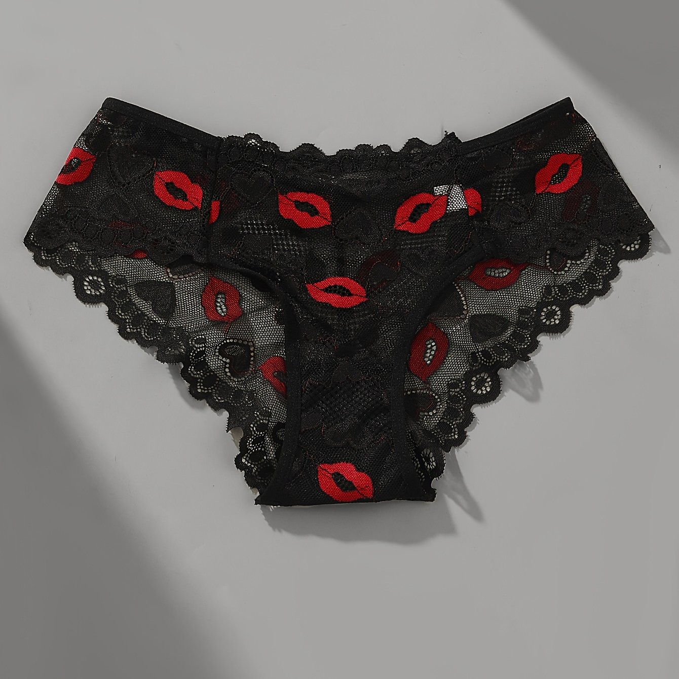 TEMU 1pc/ en Dentelle Sexy avec Bordure en Dentelle, Culottes Triangle Imprimées, Confortables et Respirantes pour Femmes