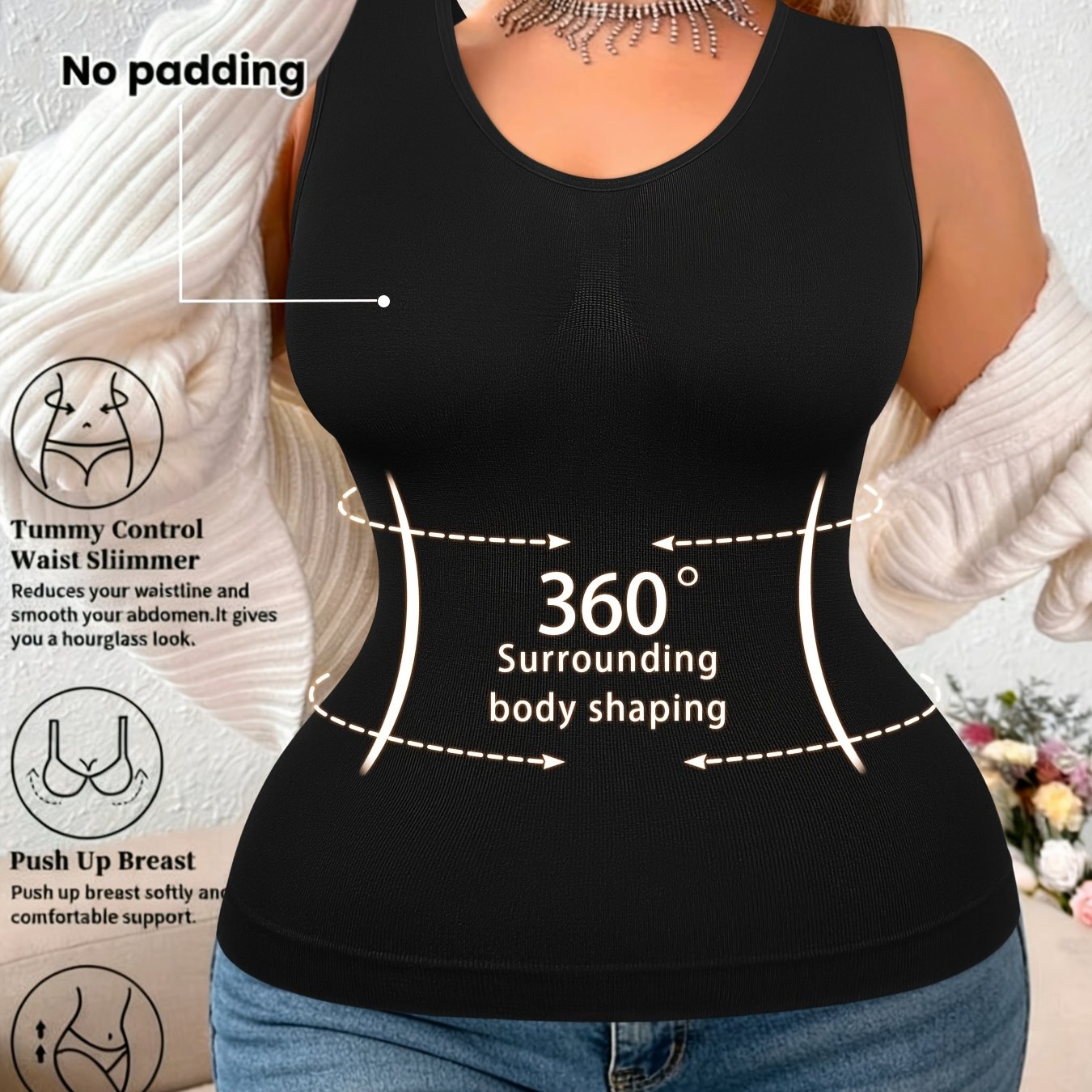 Image of Plus-size Women's Shaping And Waist-cinching Daily Wear And Loungewear Vest, Worn As An Inner Layer Or Outer Layer