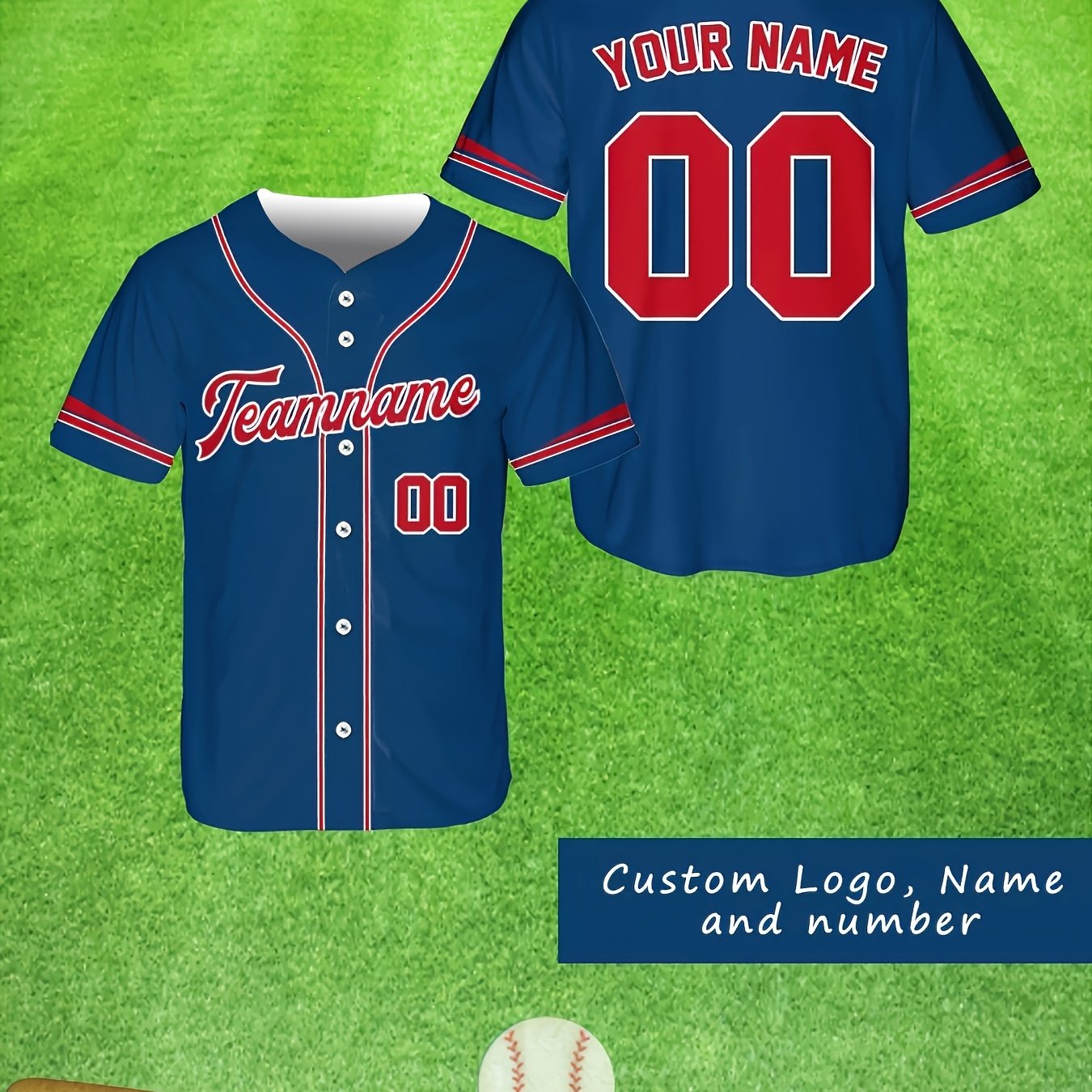 TEMU Maglia da baseball personalizzata con e numero della , maglietta personalizzata per uniforme da baseball, regalo per appassionati di baseball