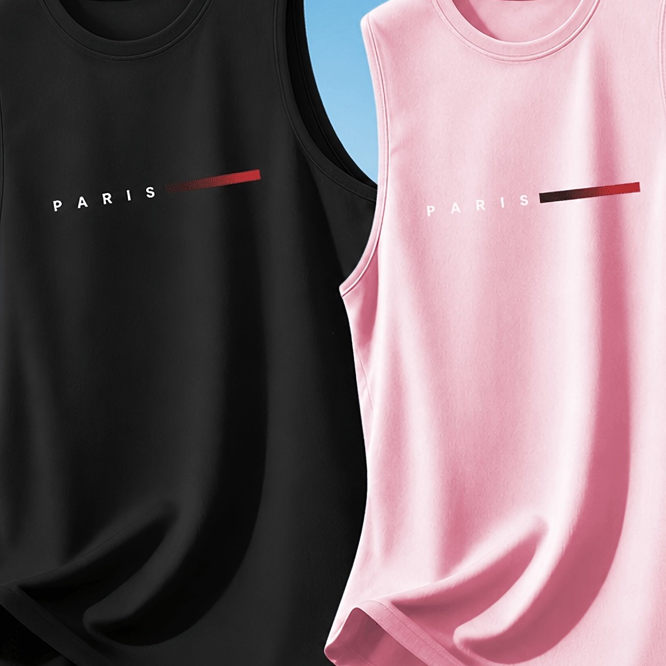 TEMU 2pcs Pc (2pcs) Men's Quick-dry Breathable Sleeveless Shirts - Lightweight Moisture-wicking Crew Neck Workout Tops Suitable For Running, Gym,
