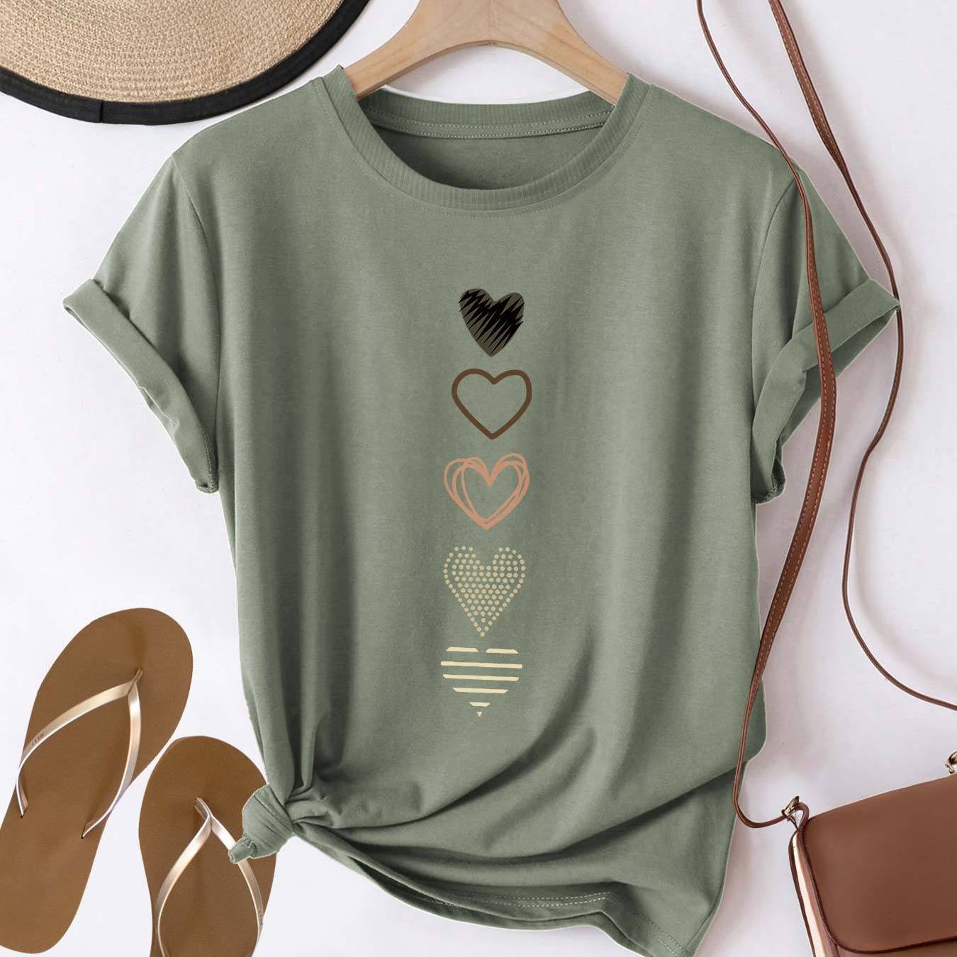 Graphic Print T-shirt, Short Sleeve Crew Neck Casual Top For Summer And Spring, Women's Clothing