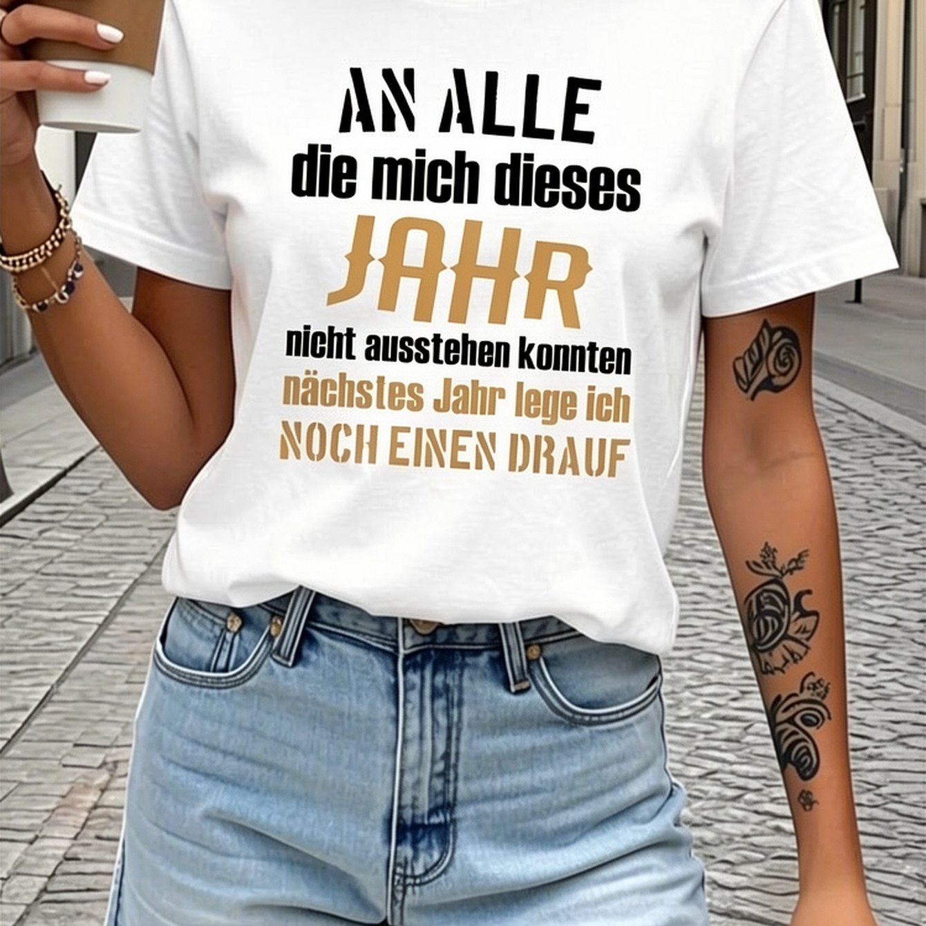 Image of Casual T-shirts For Women - Teediy Funny Humor German Pure Fit - Pure - 2026 Summer Street Style T-shirts