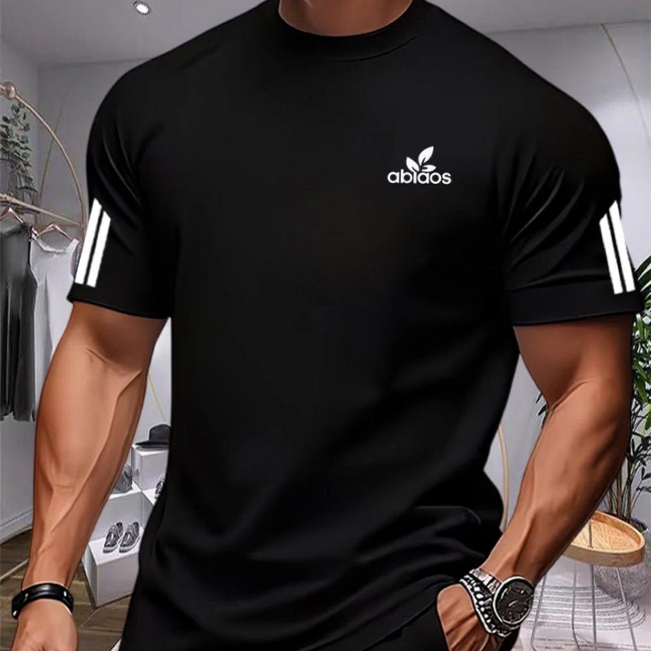 TEMU Men's Quick-dry Breathable Crew Neck T-shirt - Moisture-wicking Micro-stretch Fabric Suitable For Gym, Hiking, Outdoor & Daily Wear, Quick- For