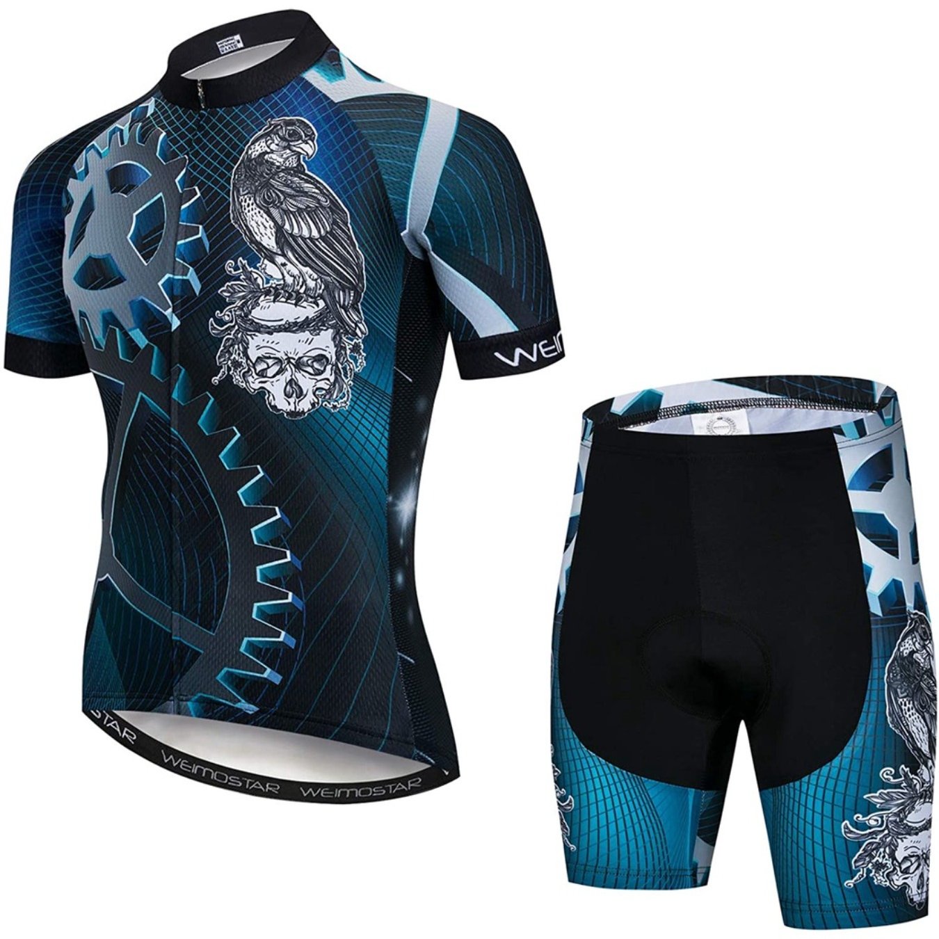 Image of Men 2pcs Cycling Suits For Road Bicycle Breathable Quick Dry Moisture Wicking Long Sleeve Top With Cycling Pants Comfortable Pro Cycling Outfit For Racing