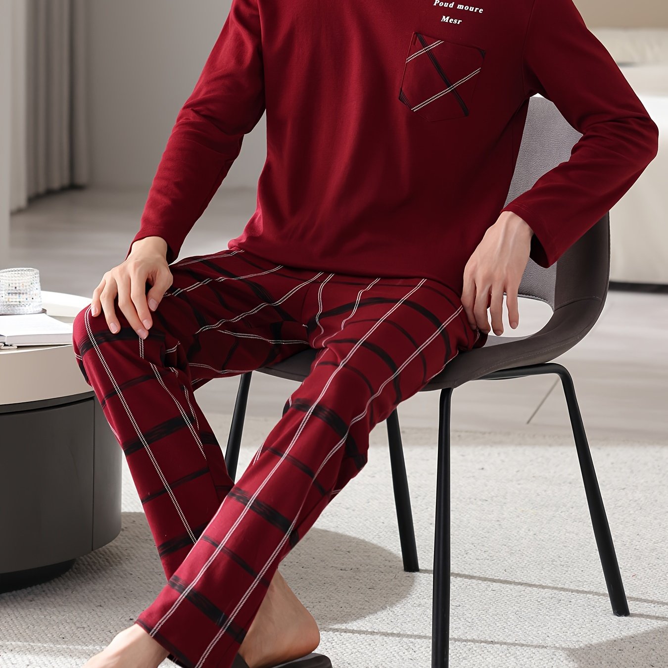 Image of 's Pure Cotton Pajamas, Spring/autumn Long Sleeve, Year Of , Christmas & New Year, Plus Size Loungewear, Crew Neck Casual Set