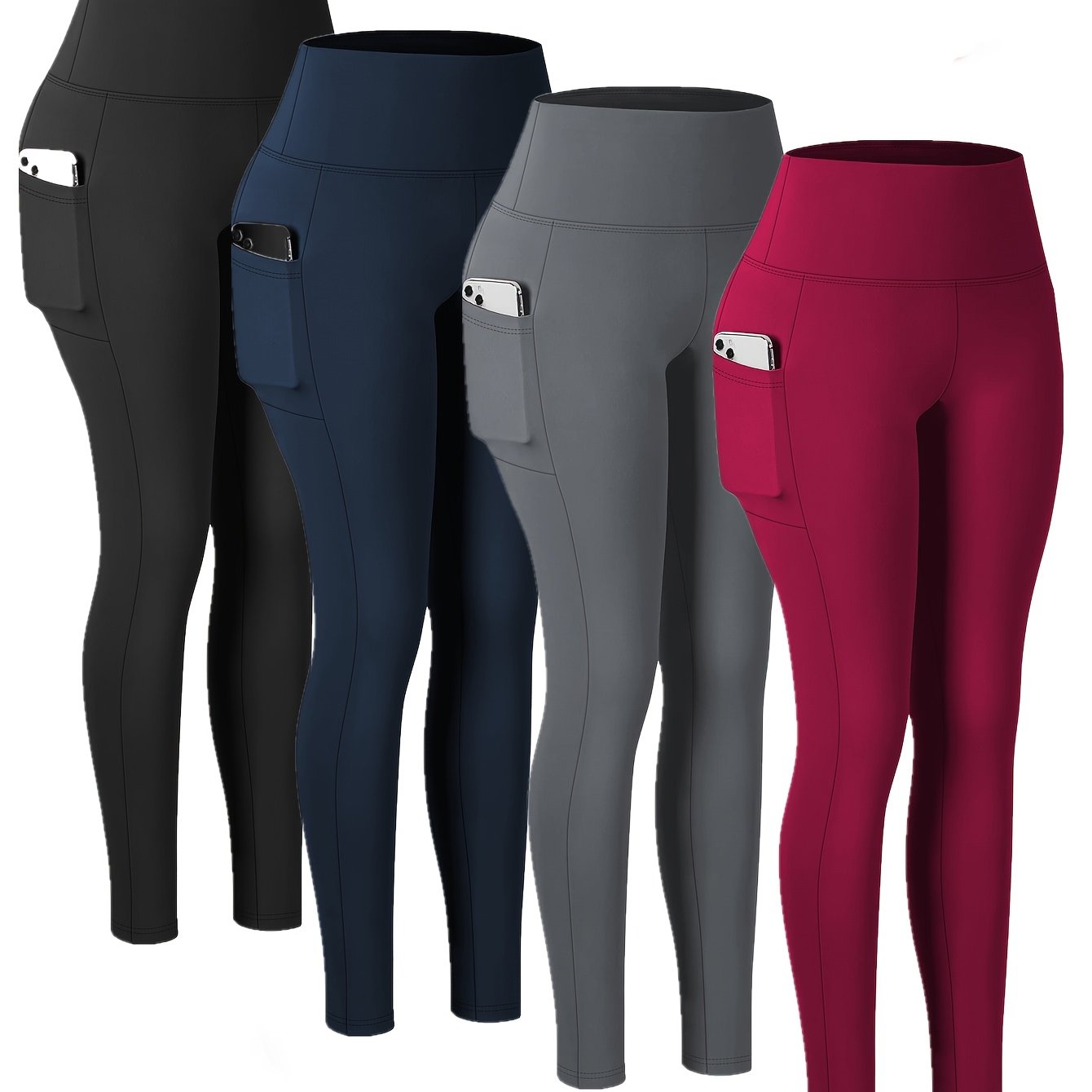TEMU Women's High Waist Yoga Pants With Pockets, Comfortable, Style, Stretch, Women' Running Yoga Pants