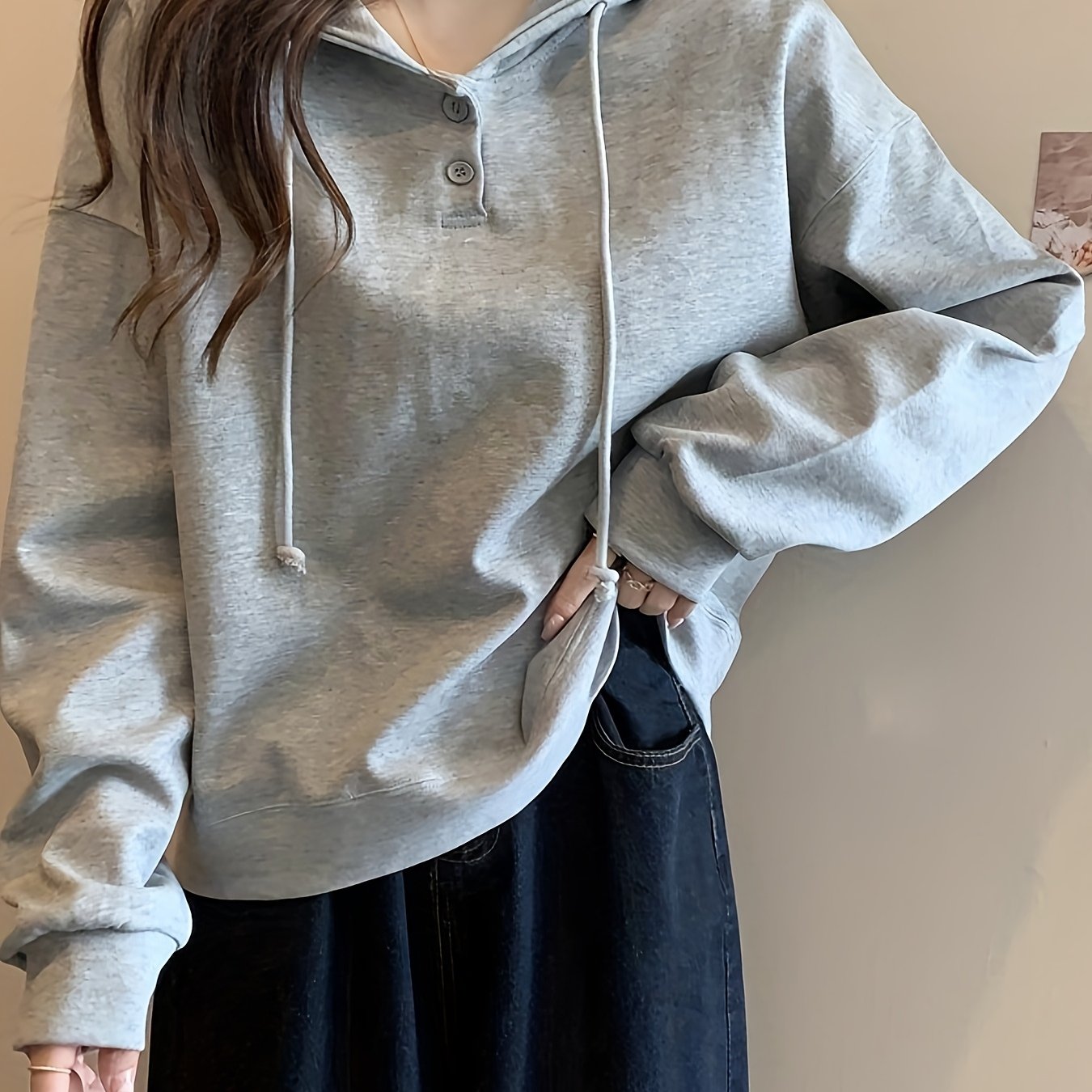 TEMU Women's Hooded Sweatshirt Long Sleeve Brown Pullover, Fall Sweatshirt, Hoodies, Sweatshirts For Women, Women's Sweatshirts, Womens Hoodies,