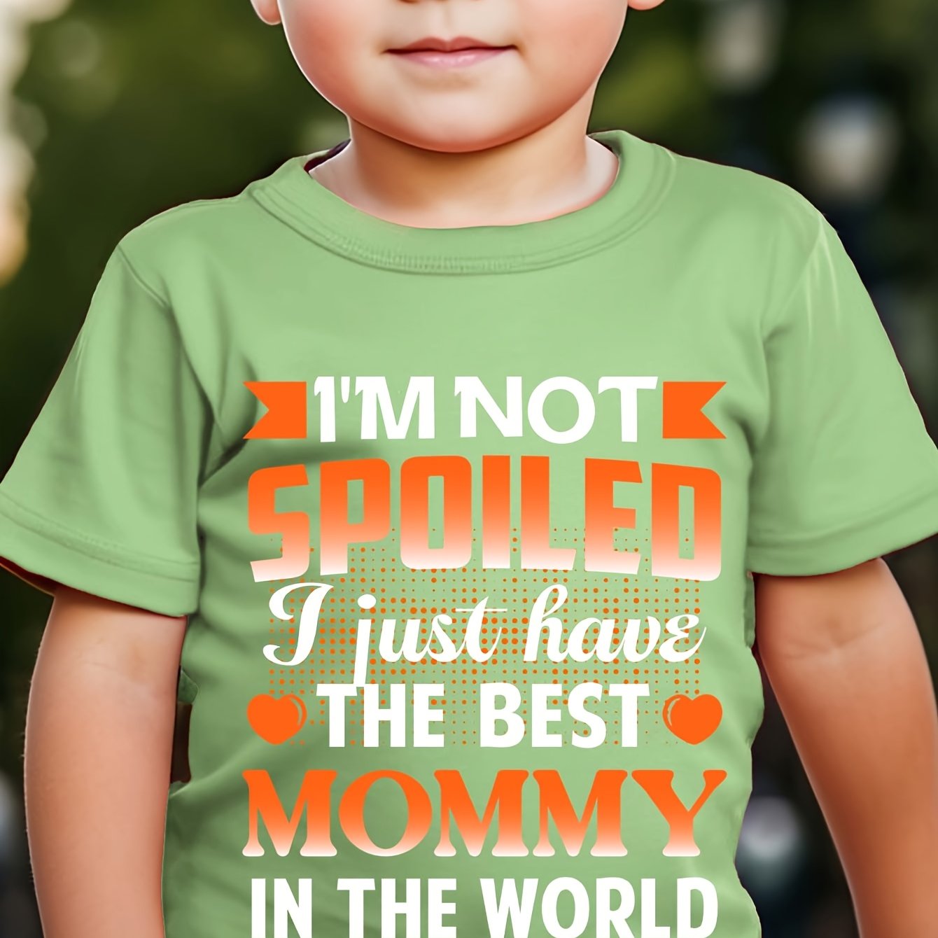 TEMU Boy, , I Just Have The Best Mommy In The World - Easy Letter Print, Trendy Parent-child Creative T-shirt