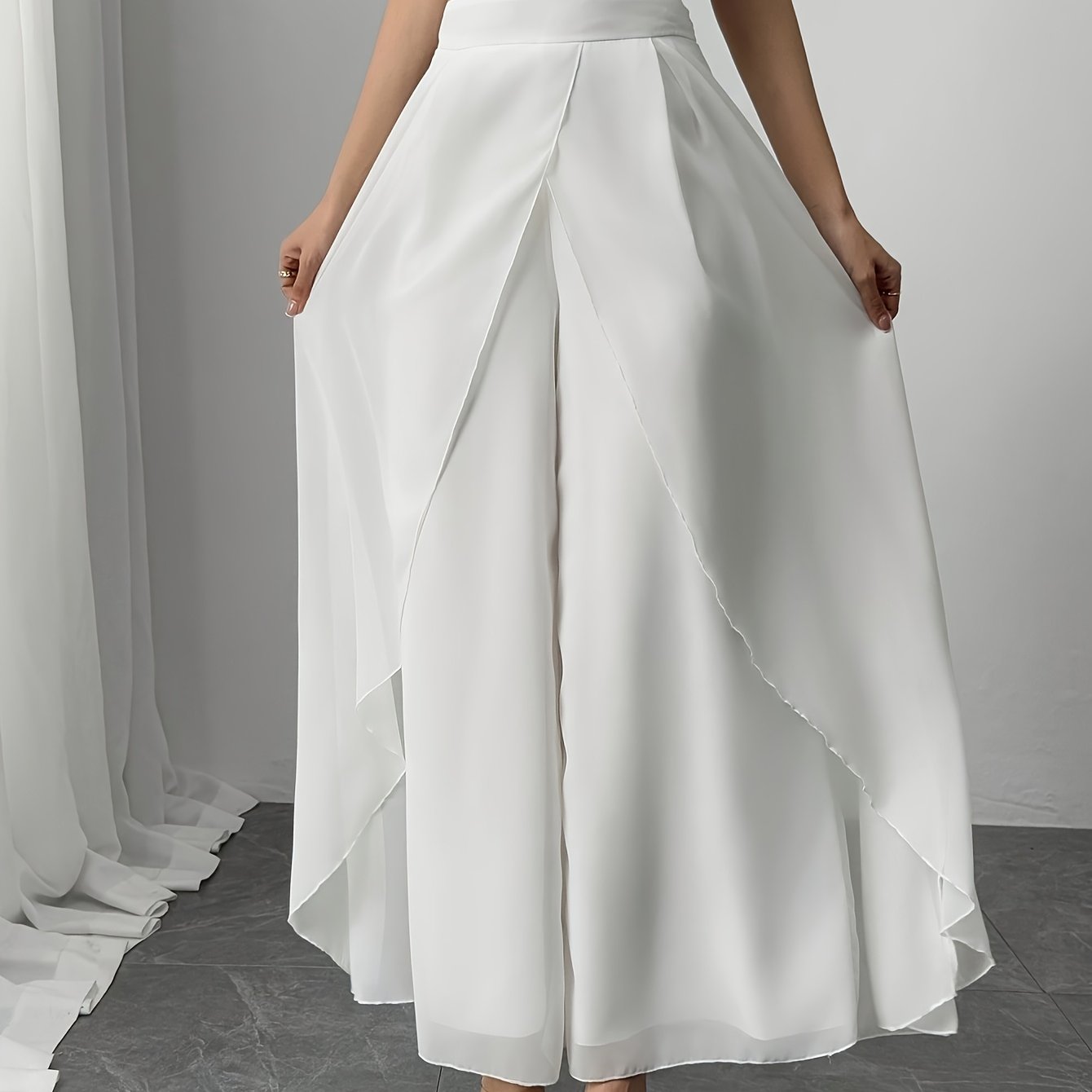 E-shop Damen Weitbeinige Hose, Schlichte Weite , Fließend Leicht, Lässig-eleganter Stil