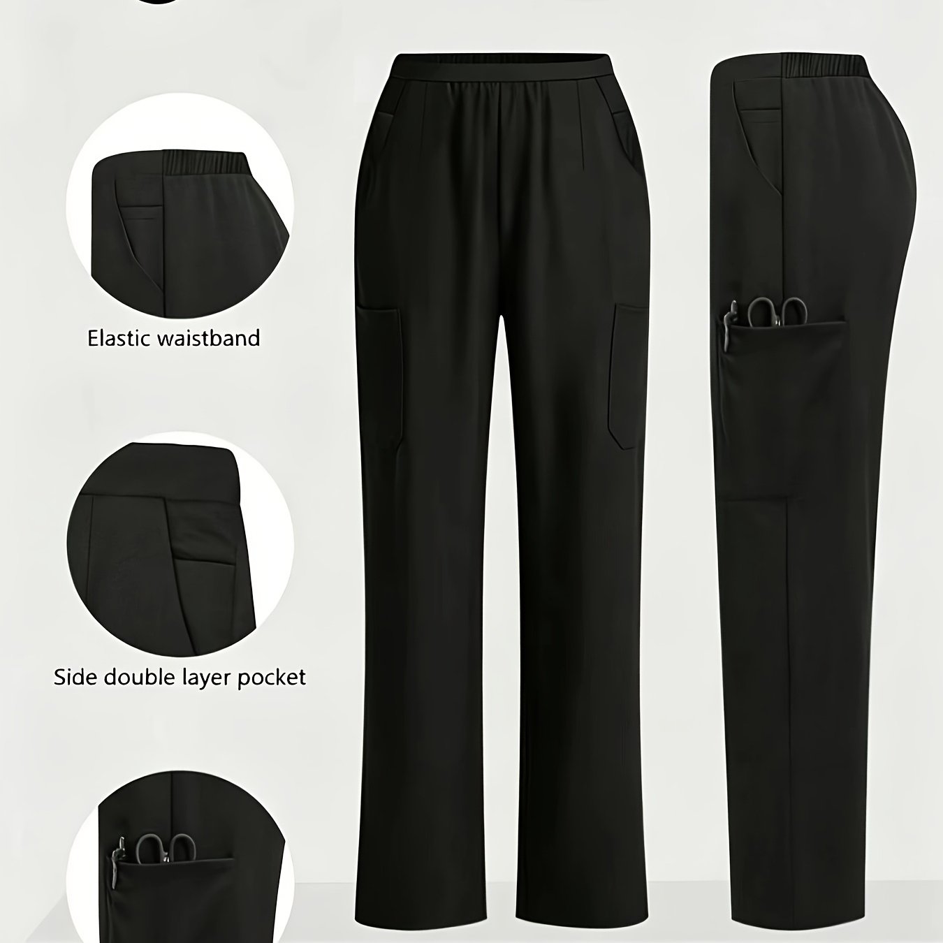 TEMU レディースケアパンツ 快適な無地シンプル多機能ポケット付き授乳パンツ 無地多機能ポケット付きワークパンツ