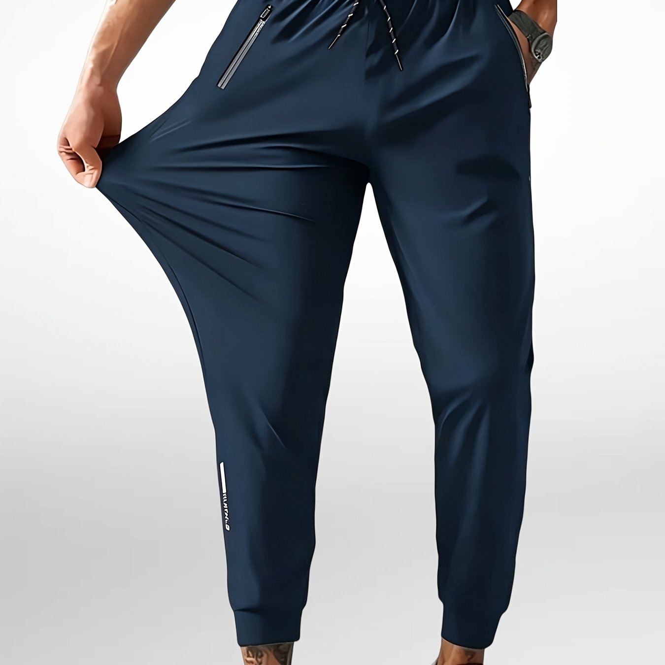 TEMU Men\'s Sports Sweat-wicking Quick-dry Pants, 1pc, Thin Casual Jogging Trousers For Spring And Summer, Breathable, Comfortable And Versatile Long