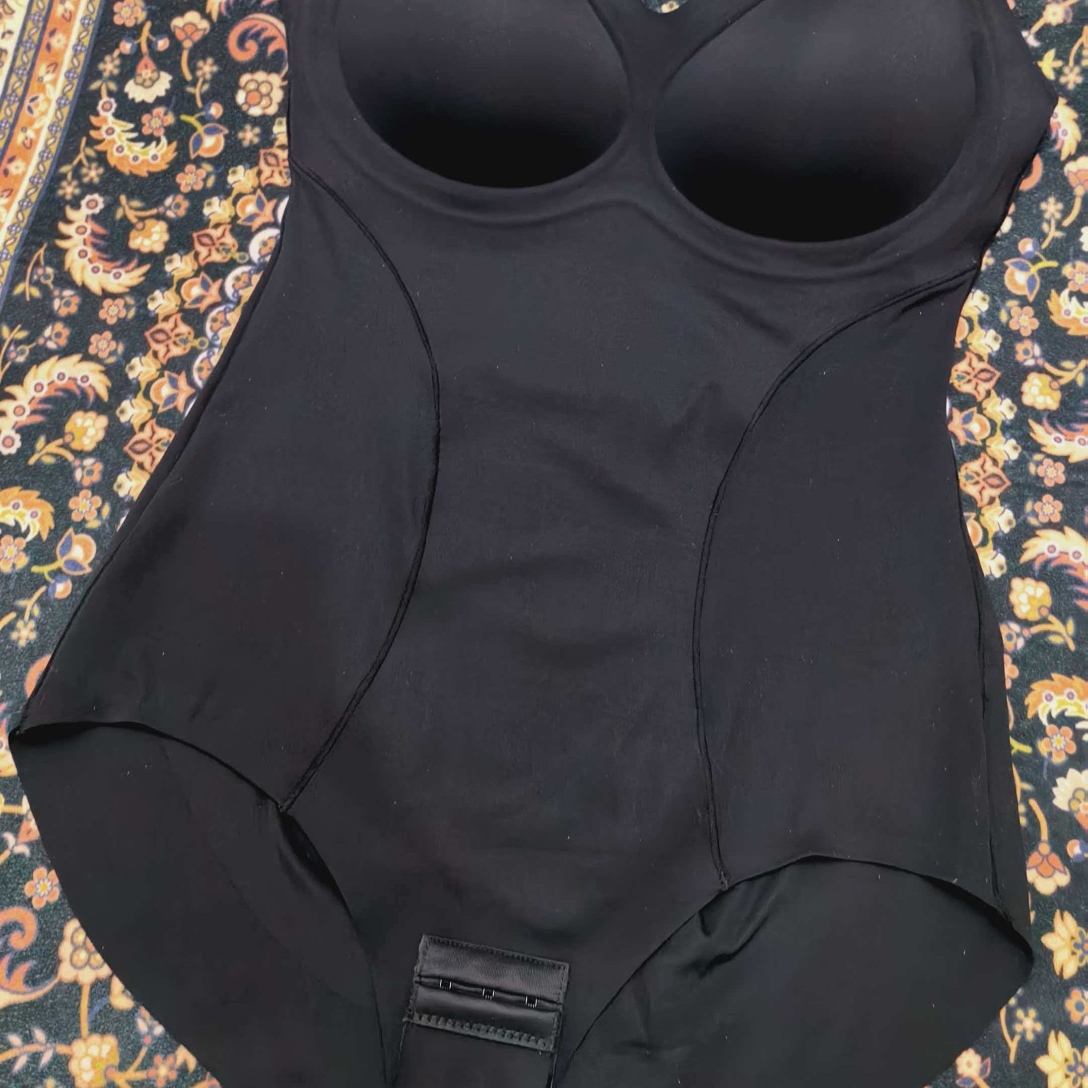 TEMU Plus Size Seamless Wireless Bodysuit For Women, Lightweight Hidden Molded Cup Shapewear, Comfortable Skin-friendly Silicone Gel Push-up Lifting