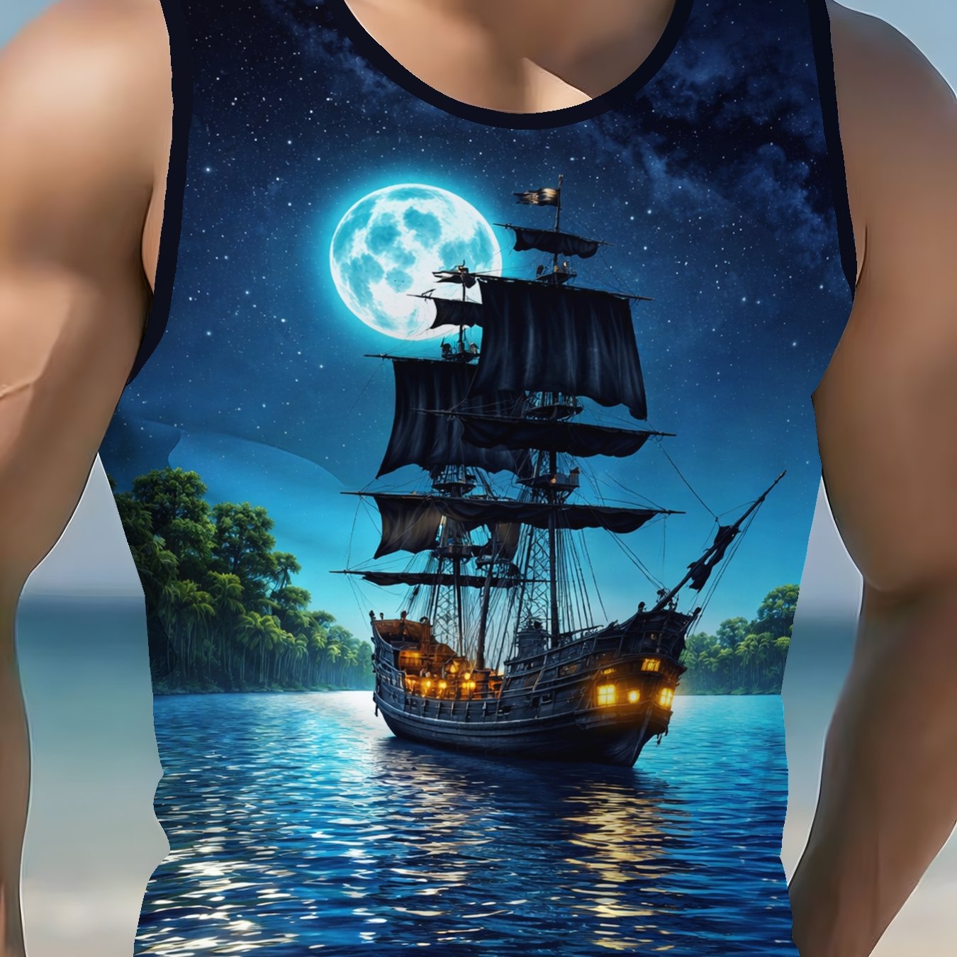 TEMU Summer Trendy Brand Vest Men's American Loose Athletic Sleeveless T-shirt