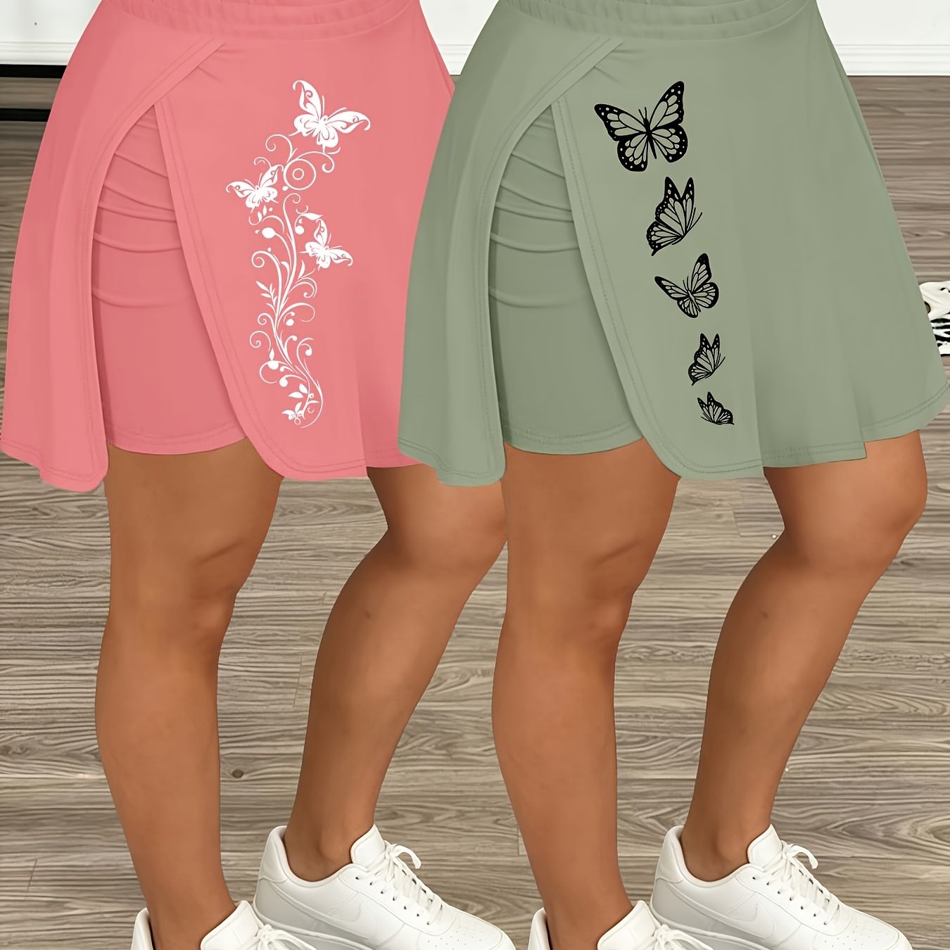 TEMU 2026 Spring/summer New Arrival Women' Casual Light Totem Print Printed Bottoms Versatile Options Commuting Streetwear Short Women's Bottoms