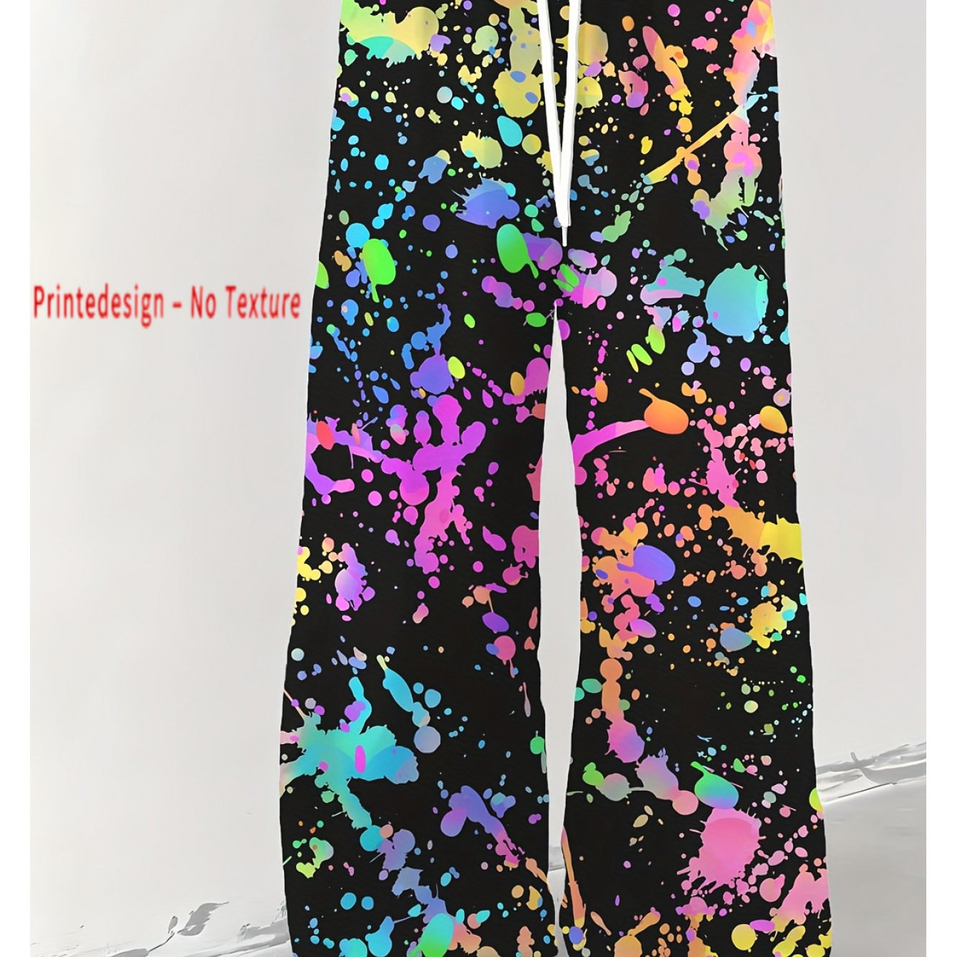 TEMU [printed Design - No Texture] Wide-leg Straight Pants, Loose And Figure-flattering, Versatile With A Nice Drape, Stylish Casual Trousers